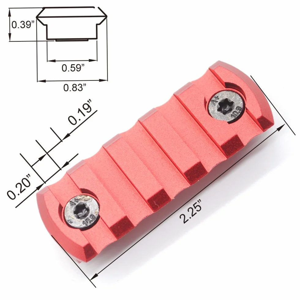 Trirock Mlk Rail Section Red Aluminum 5 Slots