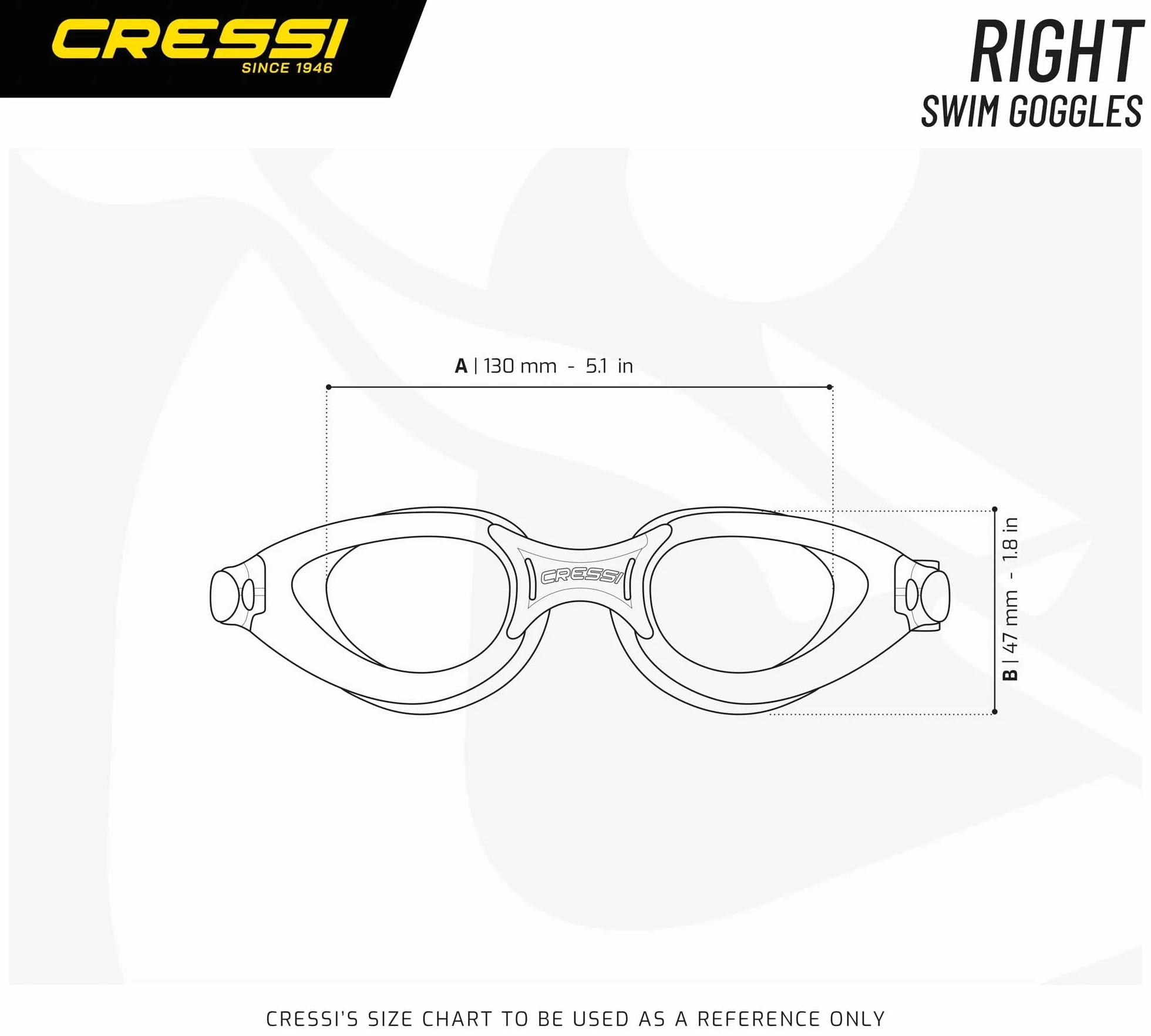 CRESSI Okulary Pływackie TPR Unisex z Zakrzywionymi Soczewkami