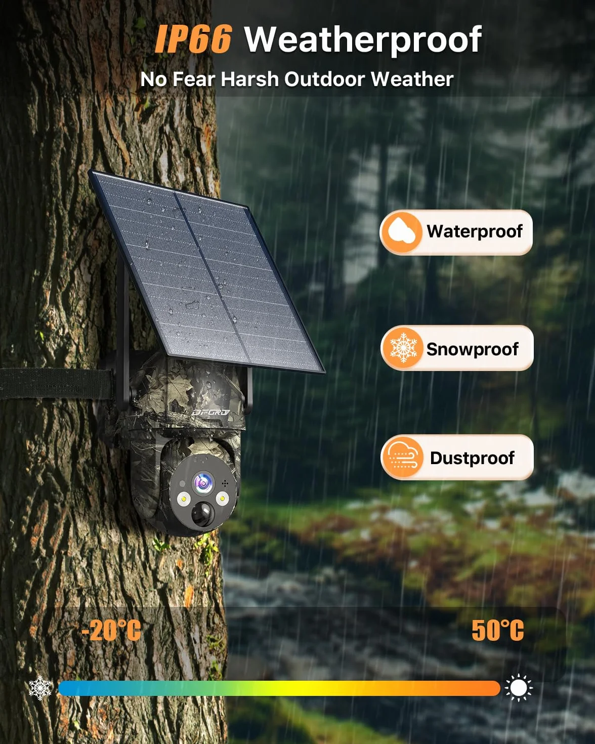 Fototrappola 4G LTE con SIM, 2K Telecamera Esterna Pannello Solare, 360° PTZ Visione Notturna Colori, Rilevamento PIR, IP66