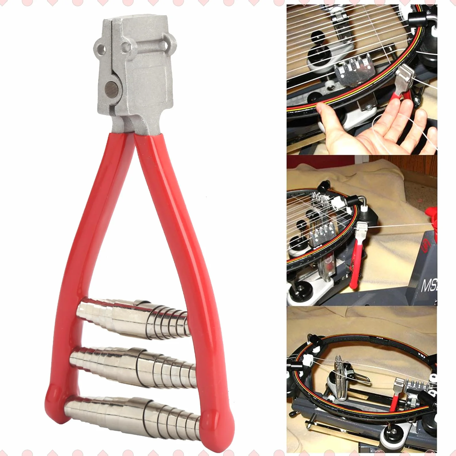 Pinza per cordare a 3 molle per racchetta da tennis