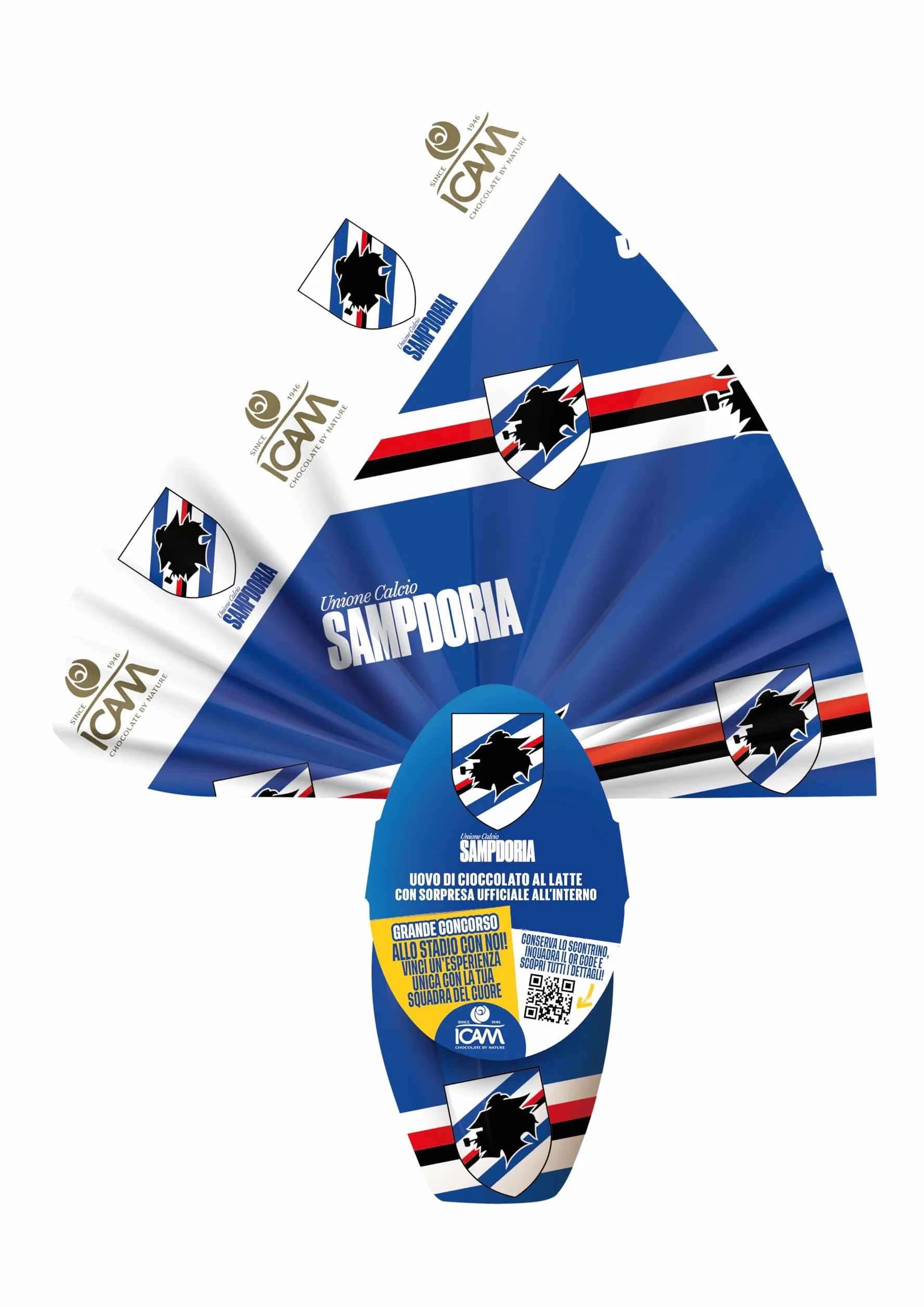 Icam Uovo Sampdoria al Cioccolato a Latte con Sorpresa Ufficiale 180g PASQUA 2026