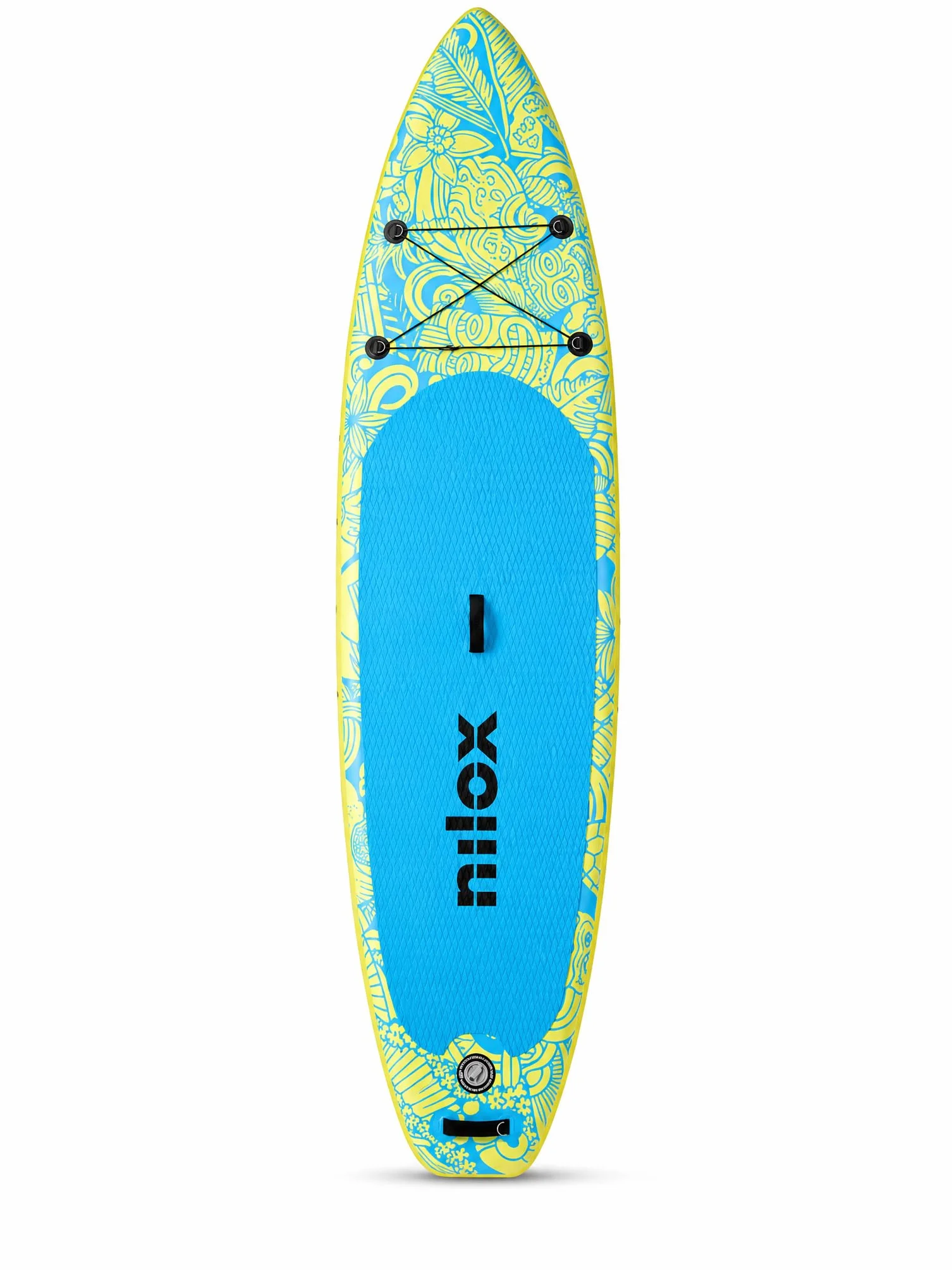 Nilox Set Tavola da Sup Gonfiabile con Scooter Acquatico Elettrico, Completo di Accessori con Zaino, Pagaia, Pompa, Leash, 1 Pinna, Velocità Fino a 5km/h, Tavola da 335x84x15cm