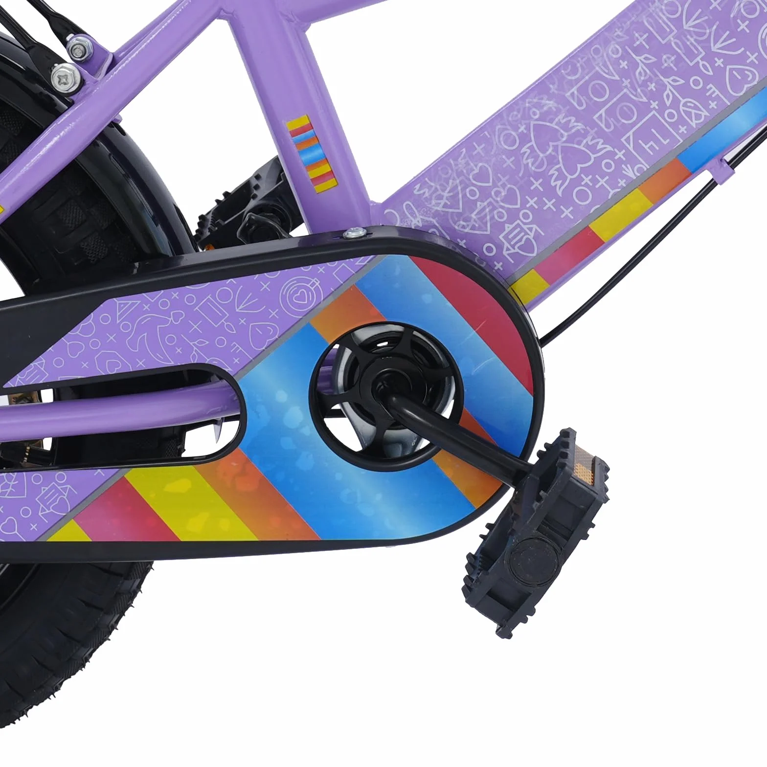 Bicicletta Bambini 14 Pollici con Doppio Freno Ruote Supporto Cestino Sedile Posteriore