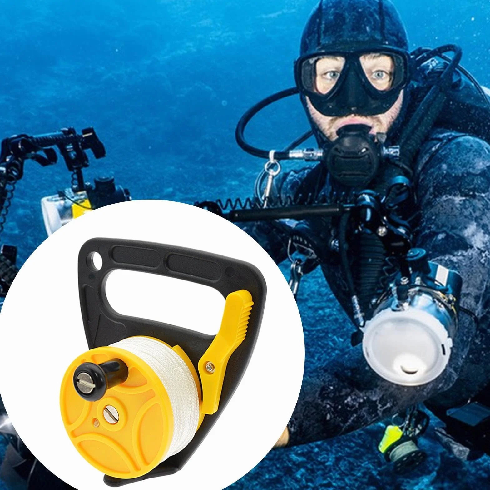 Mulinello per immersione 150 piedi ad alta visibilità con cavo retrattile