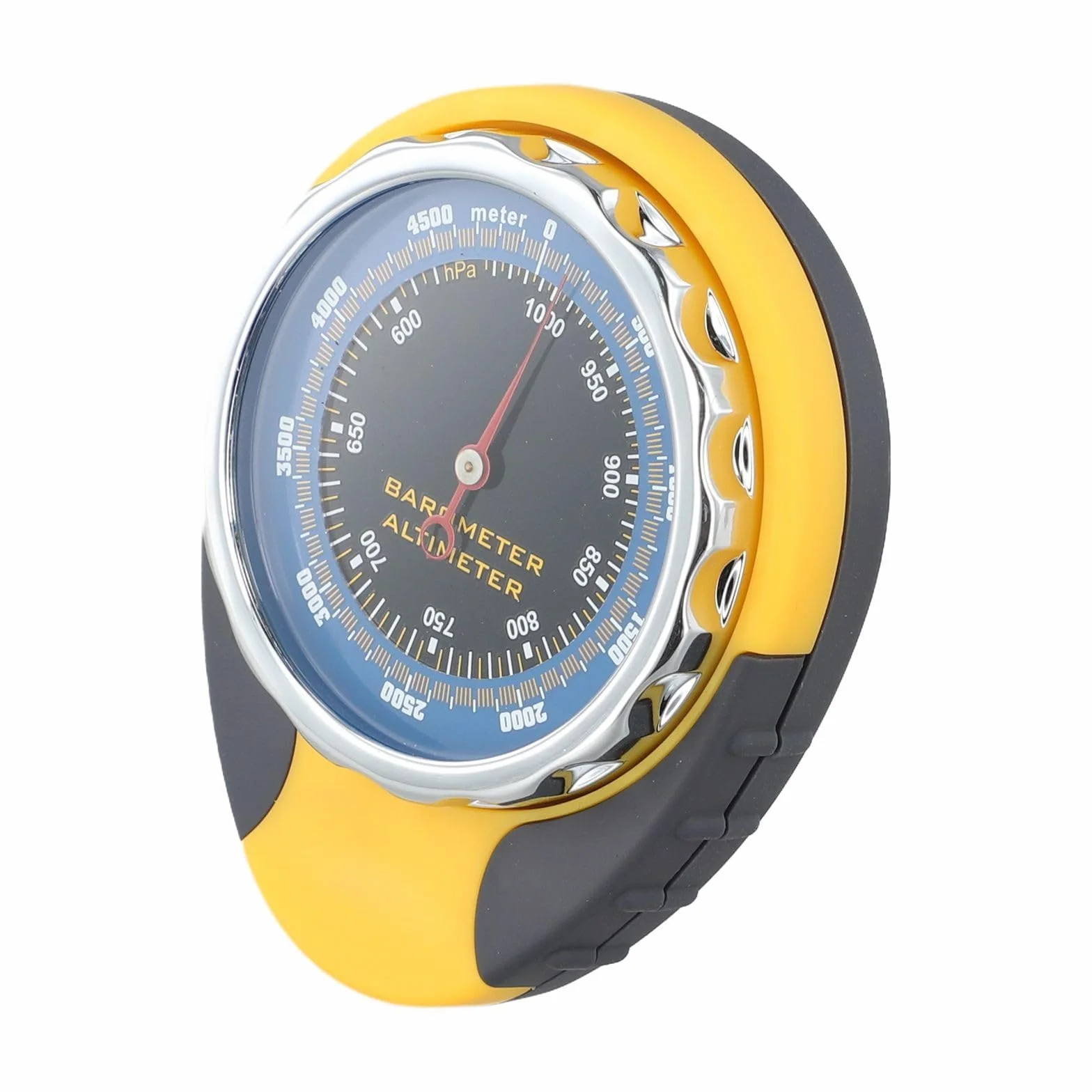 Altimetro 4 in 1 da esterno con barometro, termometro, bussola, portatile per misurazione meteo e altitudine, giallo
