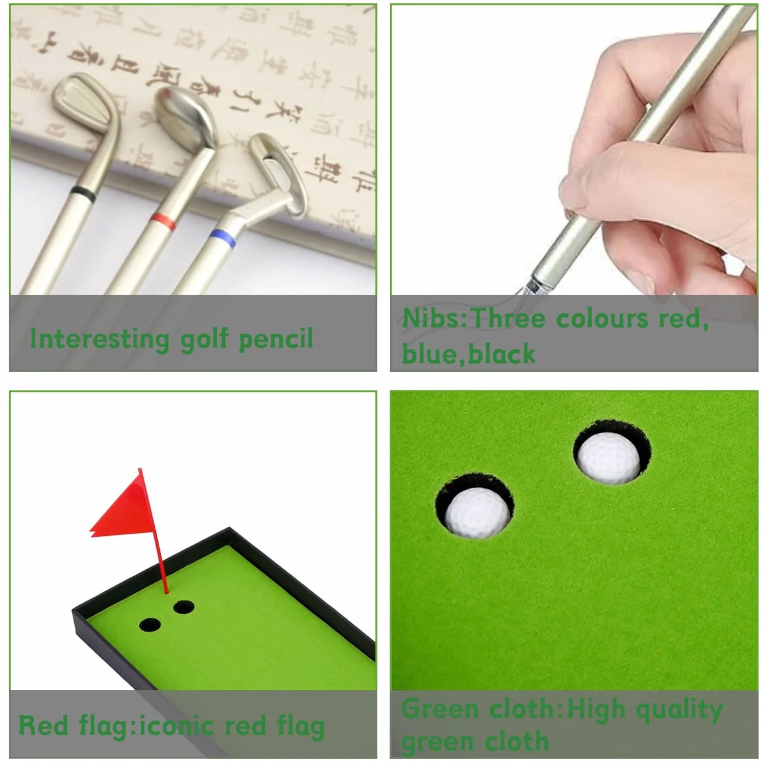 Set di Penne da Golf 3pcs Pen Set per Appassionati Regali Aziendali