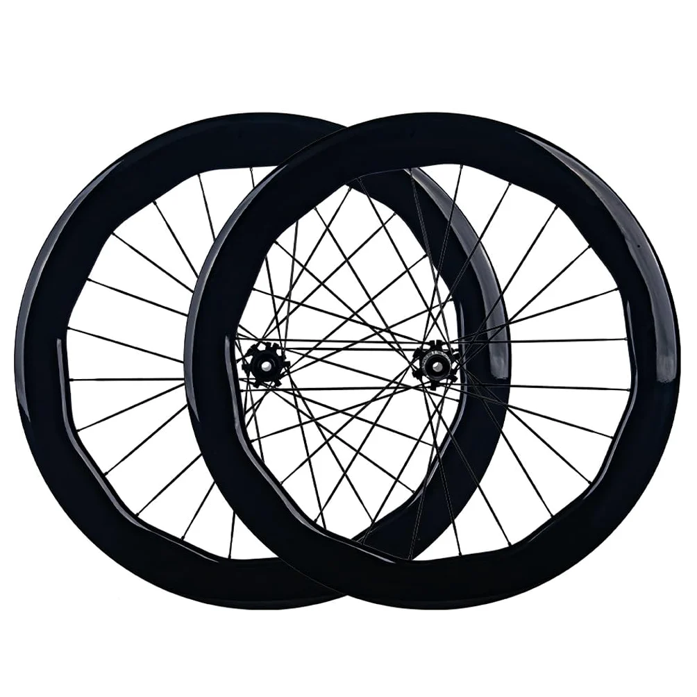 700c Set Di Ruote Per Bici Da Strada 6560mm Cerchio In Carbonio Ruota Tubeless Ready Perno Passante Center Lock, Cricchetto 36T, Cuscinetti In Ceramica, HG/XDR