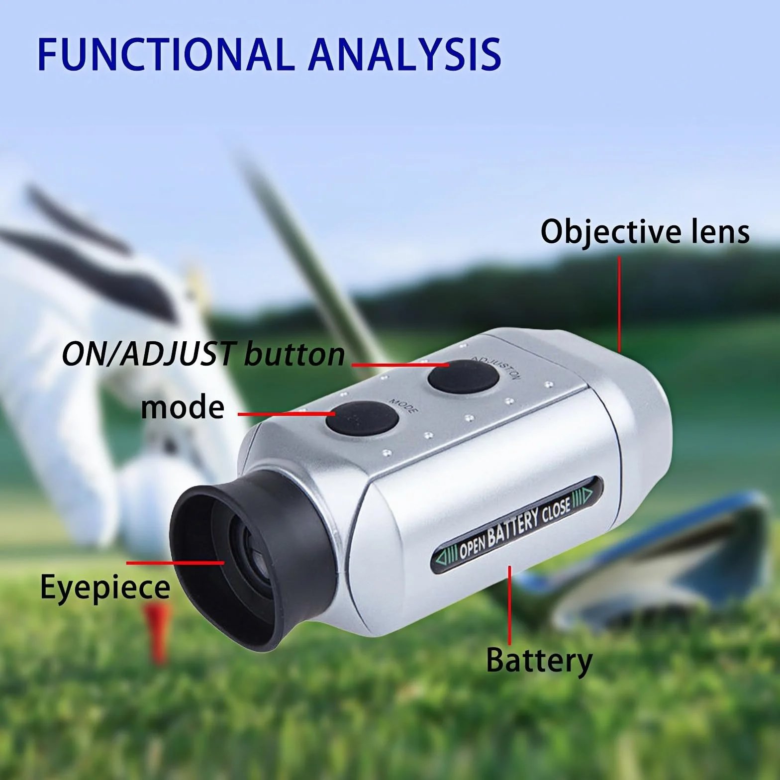 Flintronic Telemetro da Golf, Telemetro Golf 930 Yards, 7X Telemetro Caccia, Telemetro Digitale con Batteria Integrata, per Golf, Tiro al Bersaglio, Caccia