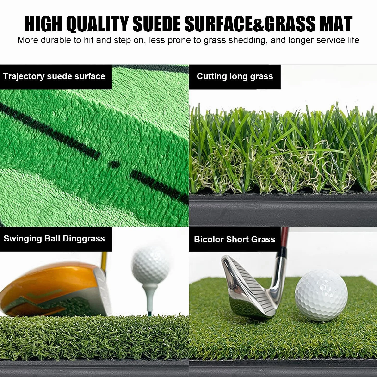 Tappetino da golf per allenamento con retro in gomma, rilevamento feedback oscillante