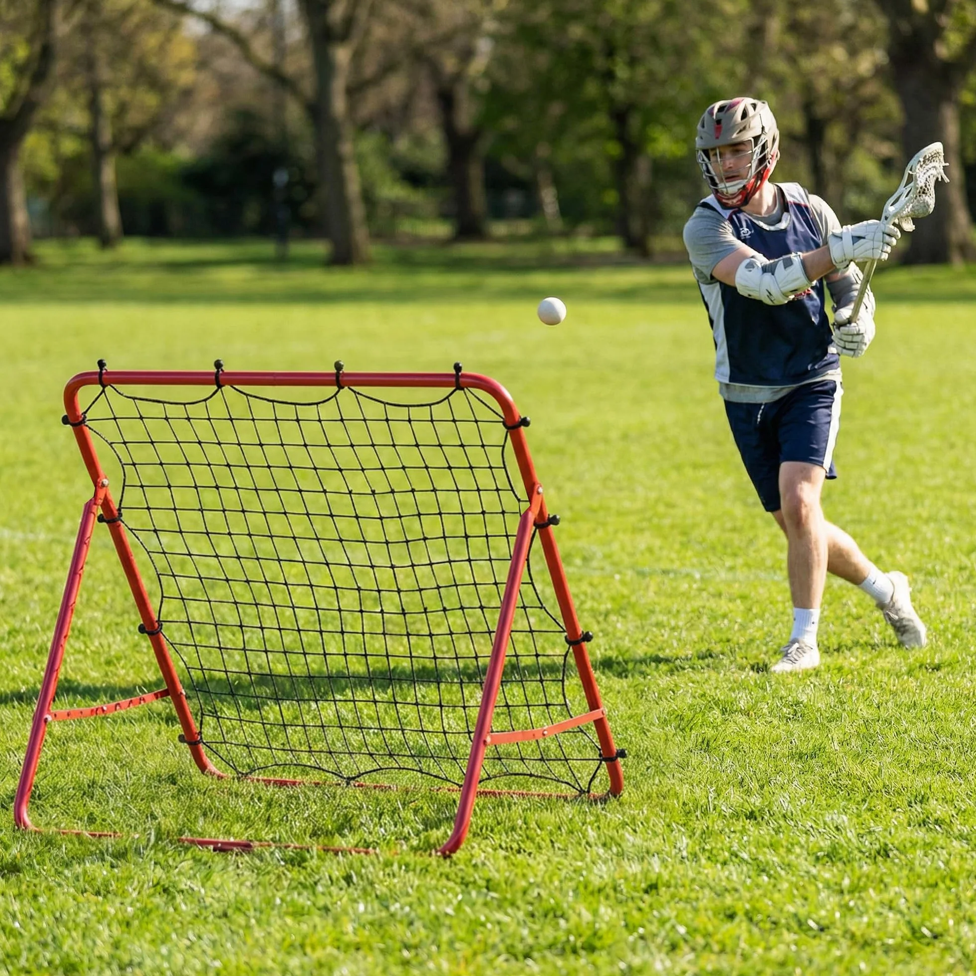 SPORTNOW Rete Rebounder Calcio Regolabile 5 Angolazioni Allenamento Portatile Giardino