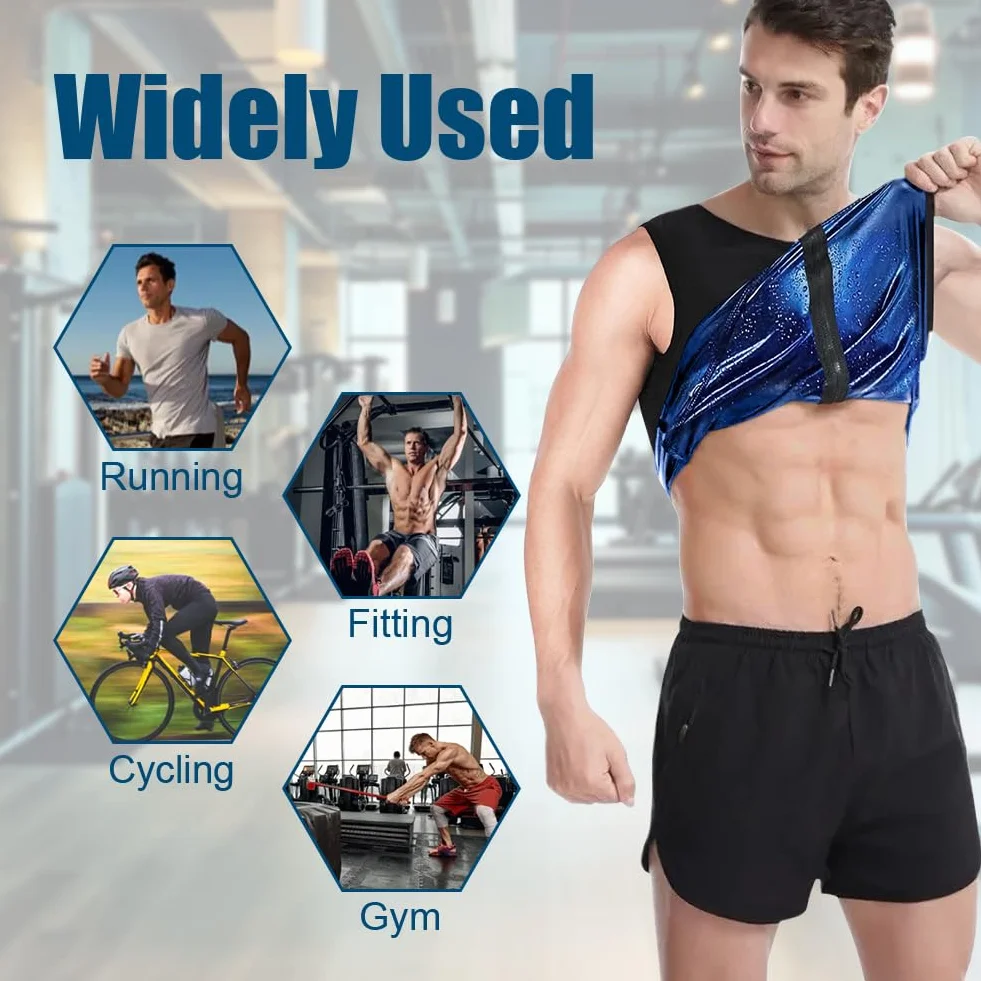 Flintronic Gilet Sauna Uomo Modellante la Sudorazione per Allenamento Fitness Sportivo Body Shaper