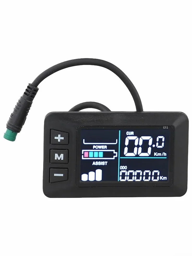 Schermo LCD per bicicletta elettrica 24V 36V 48V connettore impermeabile 5 pin monitor digitale velocità chilometraggio batteria