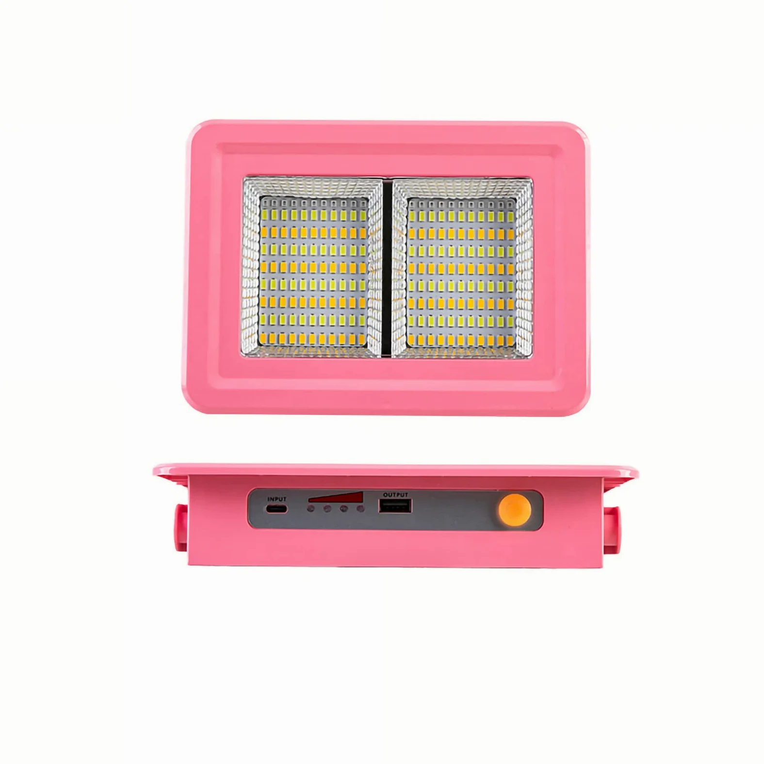 Lanterna da campeggio con maniglia, luce di emergenza, energia solare, lanterna a 5 livelli, 500 W, 8800 MA (rosa)