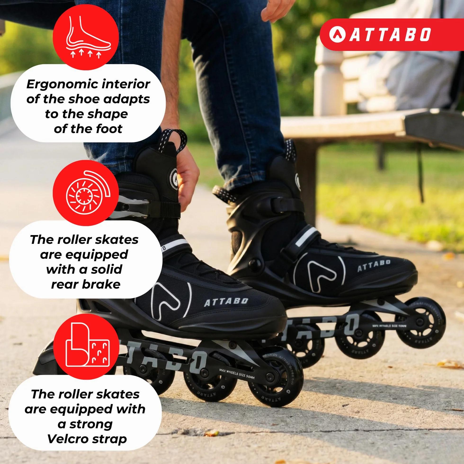 ATTABO Rolki Bricker Fitness - Pattini a rotelle Unisex Adulto