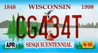 OPO 10 - Targa per Auto USA - Replica in Metallo 30x15 cm: Wisconsin (C49)