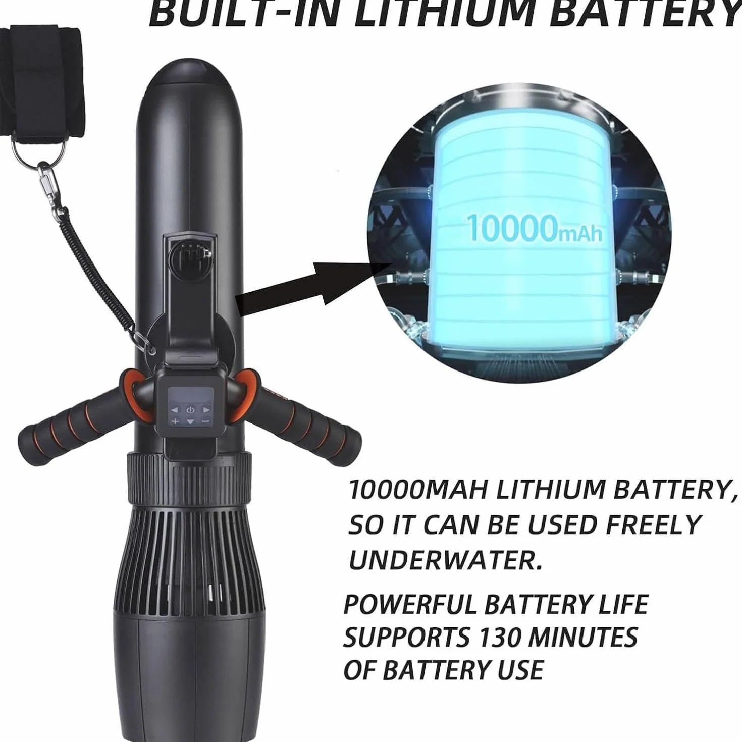 Booster Portatile per Kayak, Scooter Elettrico Subacqueo 130 Minuti 10 Km/h Senza Spazzole