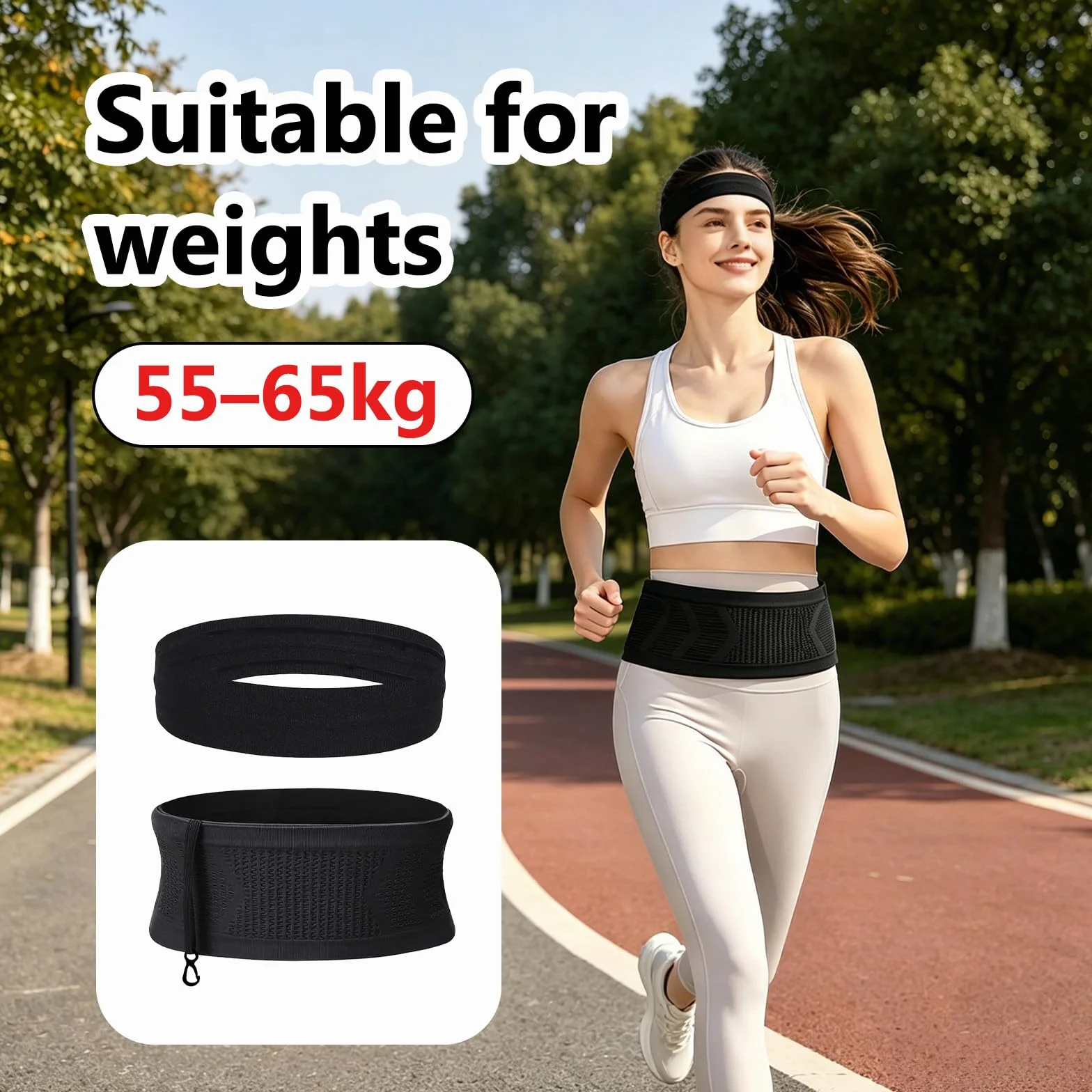 Marsupio Running Traspirante Unisex Cintura da Corsa Multifunzionale con Fascia per Capelli per Escursioni Ciclismo