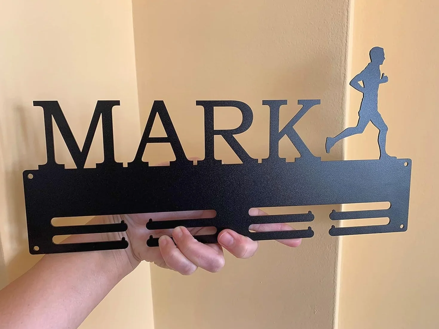 Porta Medaglie Personalizzato in Metallo, Appendino per Medaglie Sportive Ginnastica Corsa Maratona Medal Hanger Display