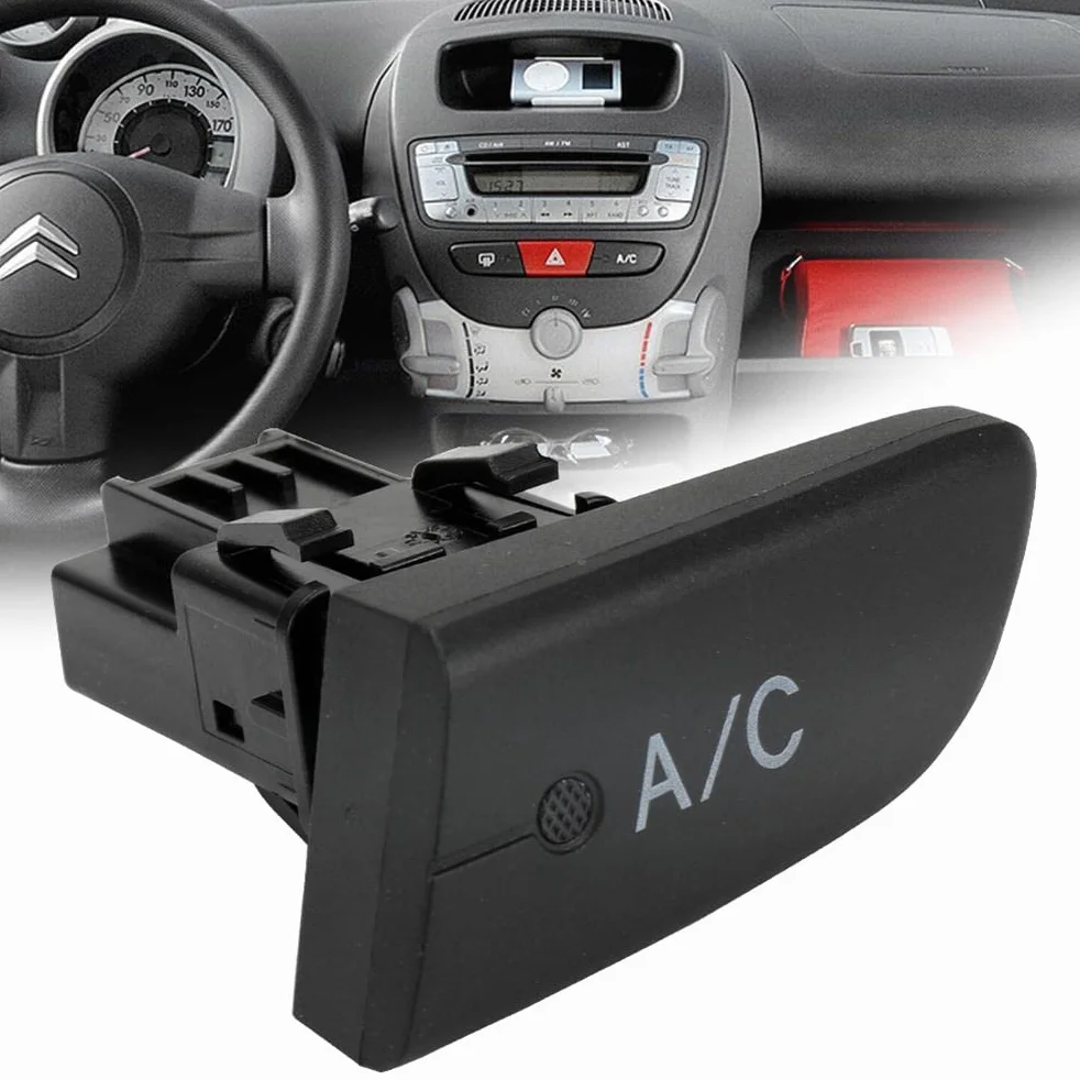 Interruttore di controllo del condizionatore d'aria compatibile con Peugeot 107 Citroen C1 Toyota Aygo MK1 2005-2014 Interruttore a pulsante aria condizionata A/C 6554KX