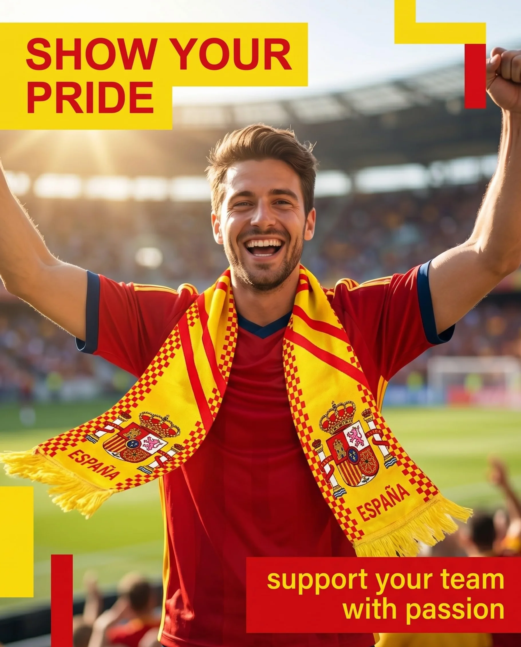 Sciarpa Ufficiale Spagna 2026 Mondiale Calcio TISCH Fan Stadio