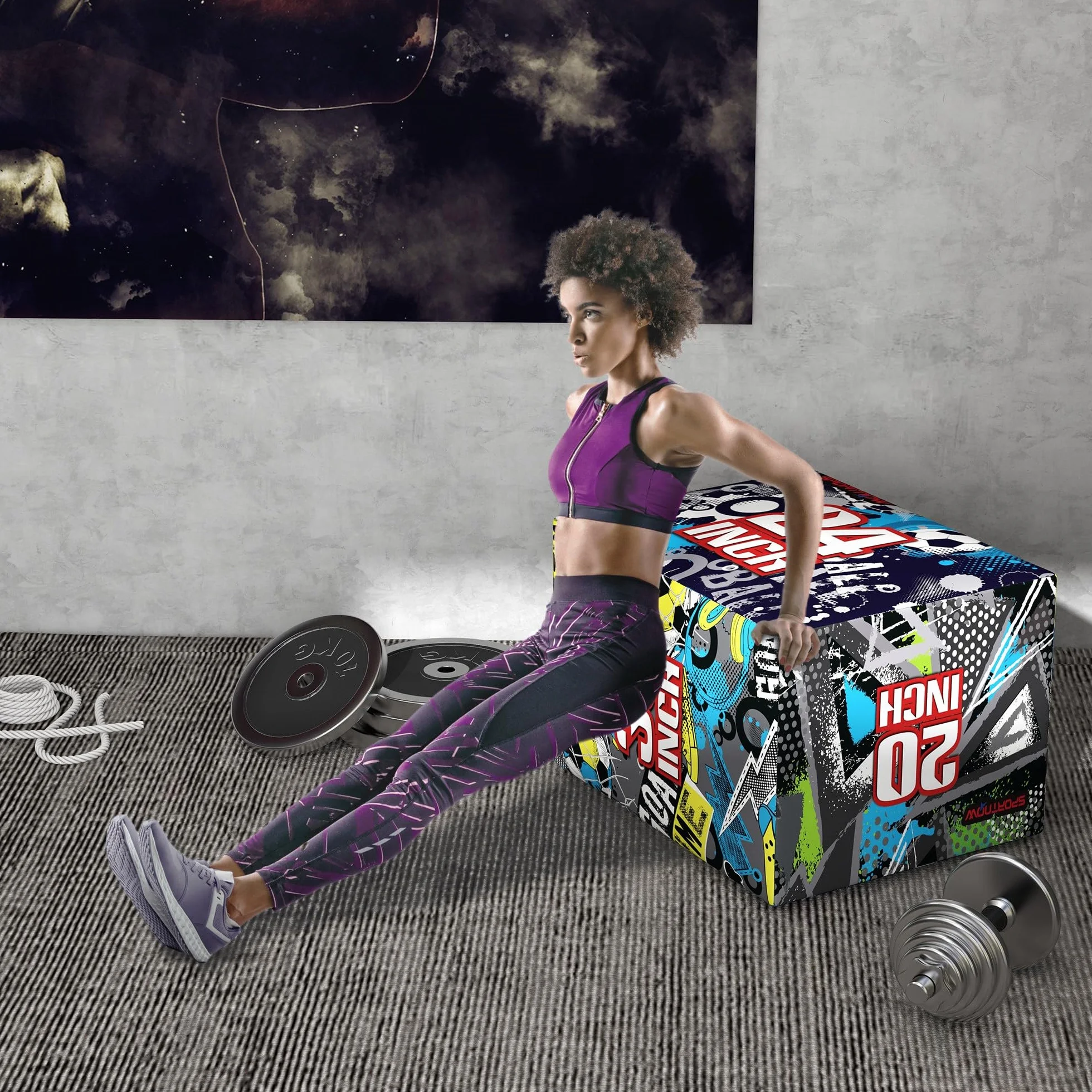 SPORTNOW 3 in 1 Plyo Box, Piattaforma Pliometrica per Allenamento Salti