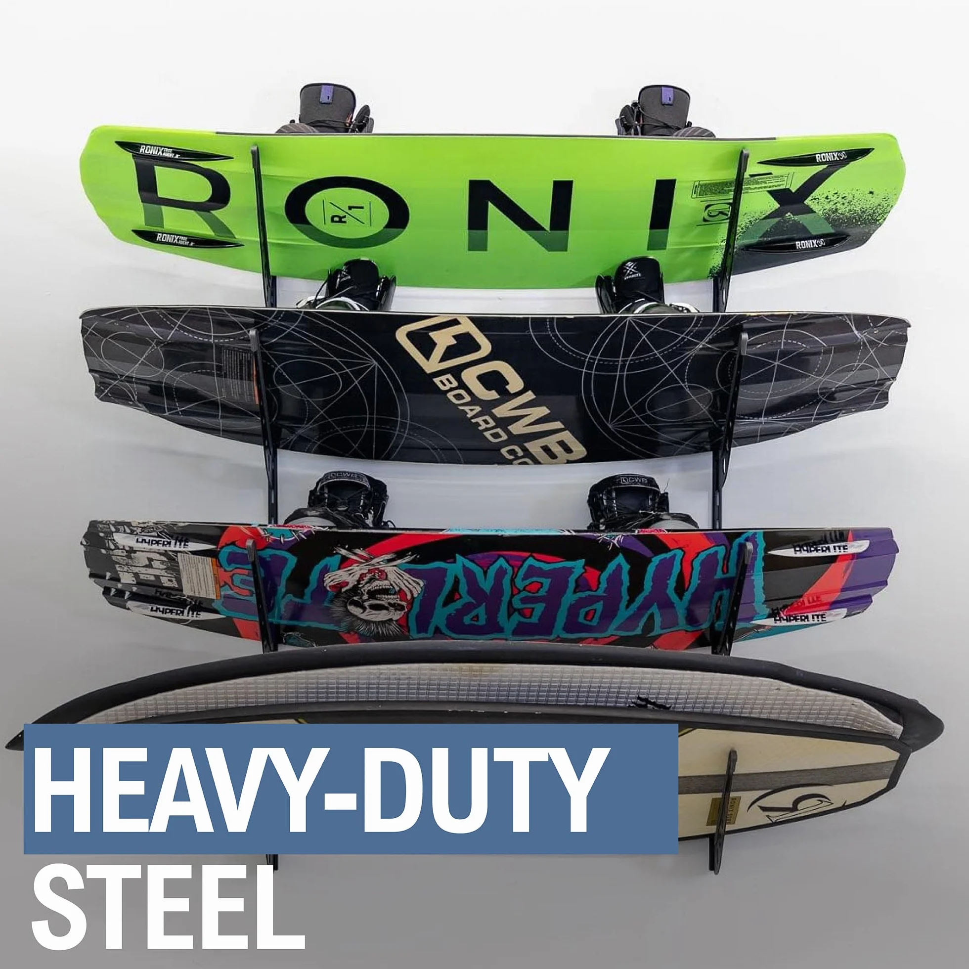 Regolabile Scaffale da Parete per Wakeboard StoreYourBoard - Supporto per 4 Tavole