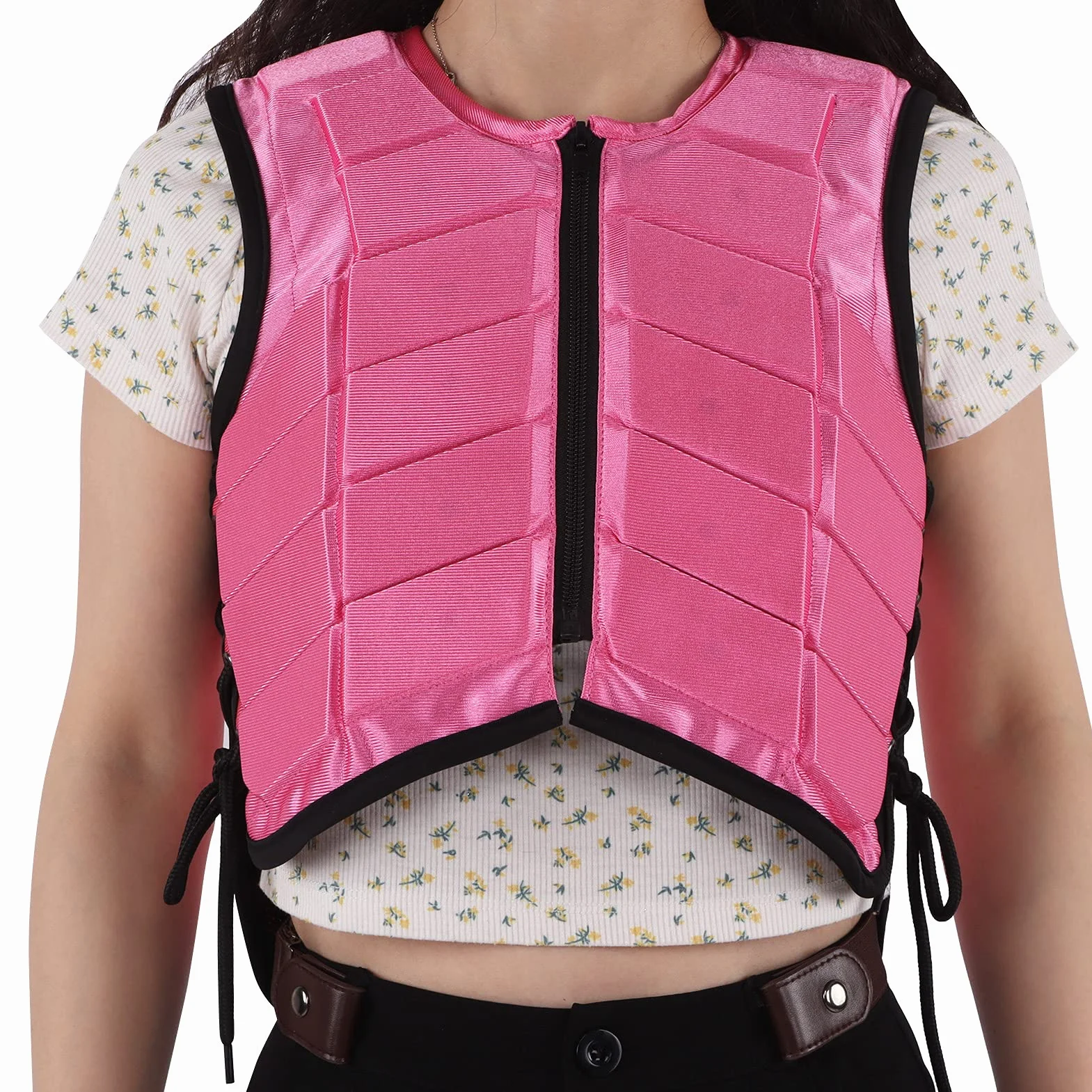 Giubbotto protettivo per bambini con imbottitura in schiuma, per equitazione, colore rosa