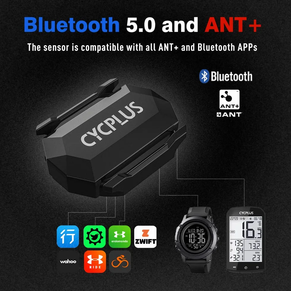 CYCPLUS Sensore di cadenza bicicletta velocità Dual Modulo Bluetooth ANT+