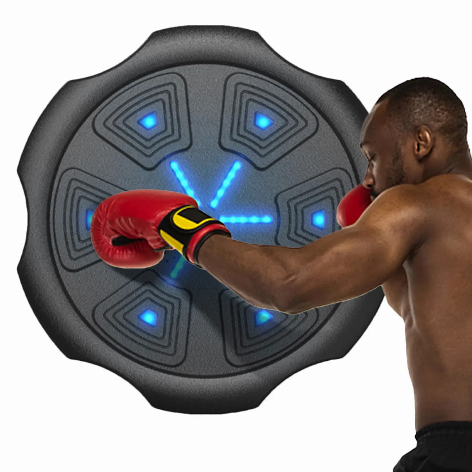Generico Macchina da Boxe Musicale Pannelli Digitali da Parete | Con LED Di Allenamento Con Pads Ricaricabile 2000mah Da Parete Per Adulti Allenamento Concentrazione Casa