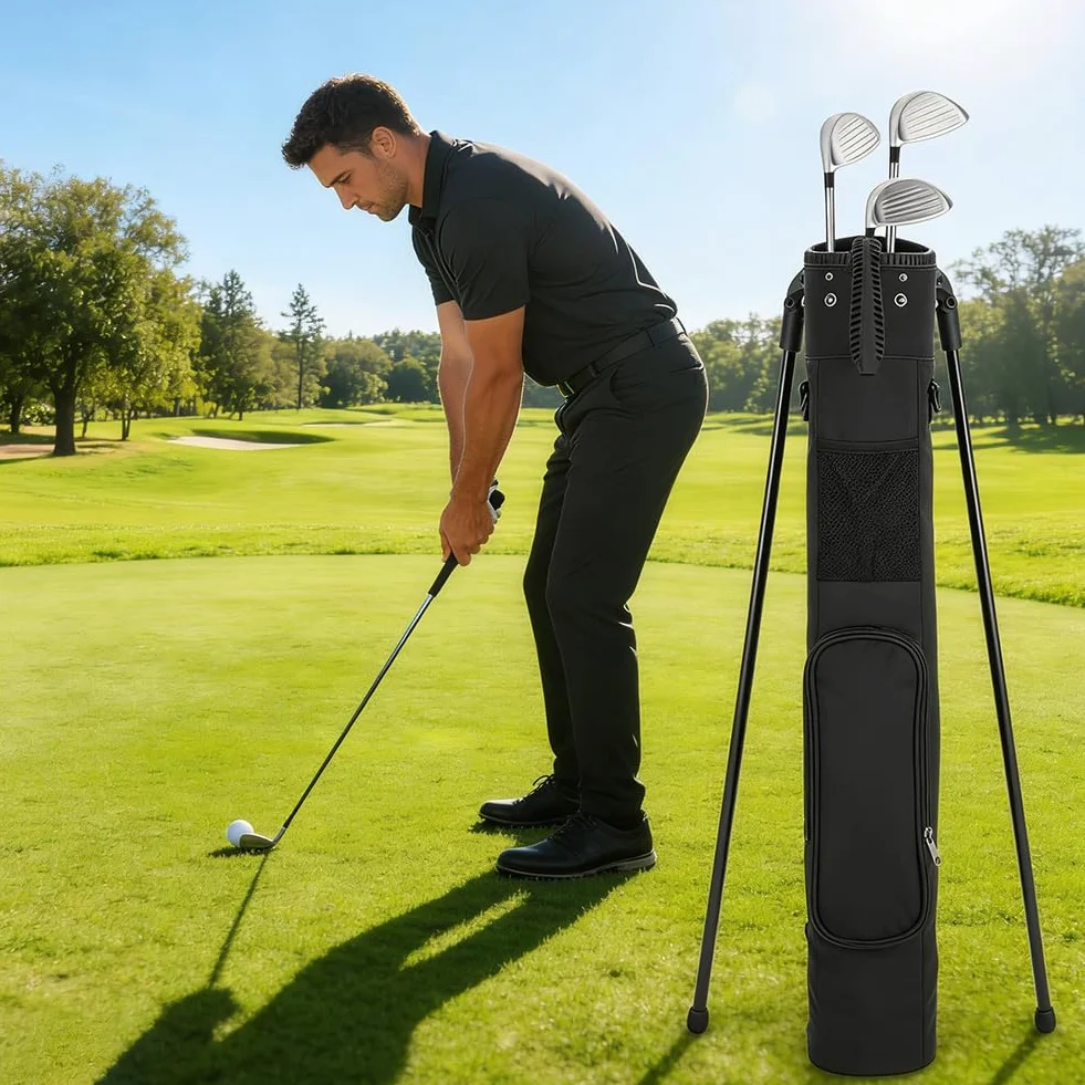Borsa da golf da uomo leggera 2,2 lbs 3 tasche supporto stabile tracolla
