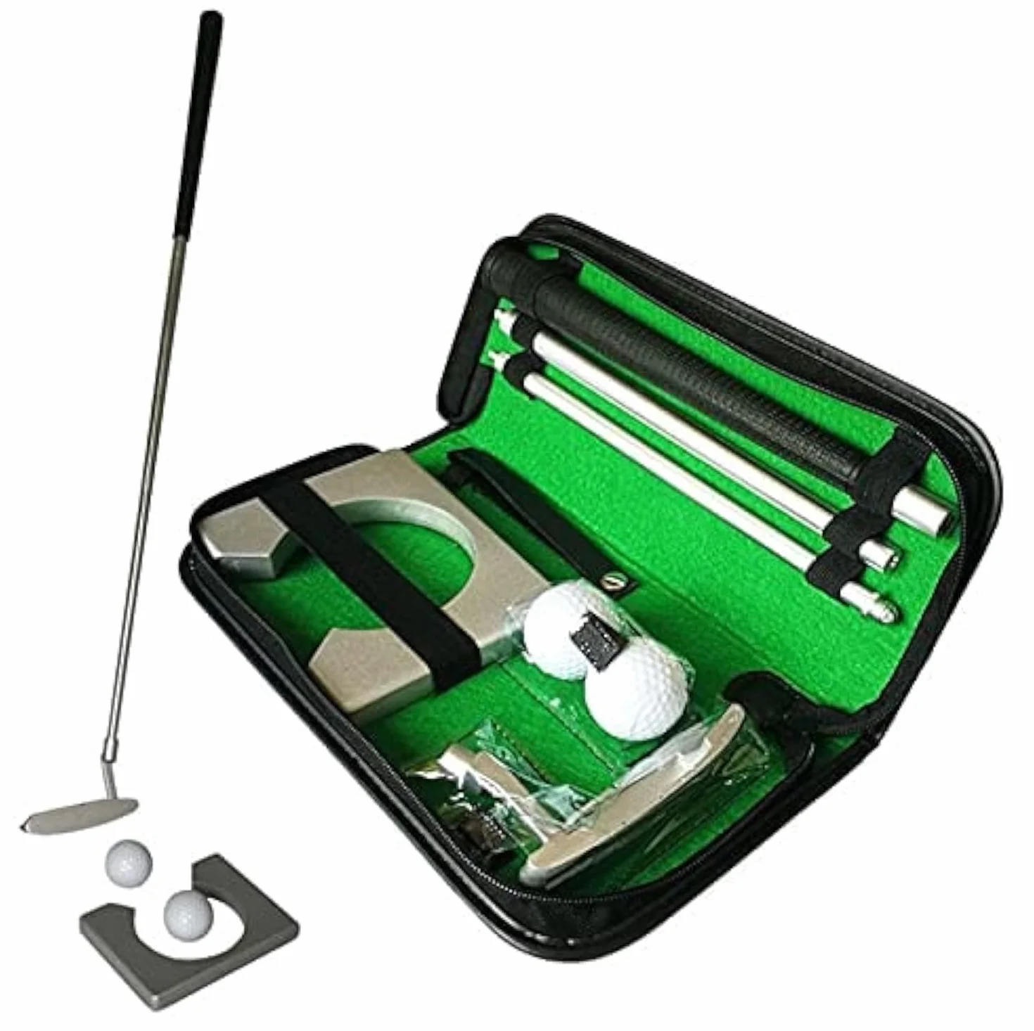Golf Putting Cup Putter Set con Palline e Borsa, Attrezzatura da Allenamento da Golf