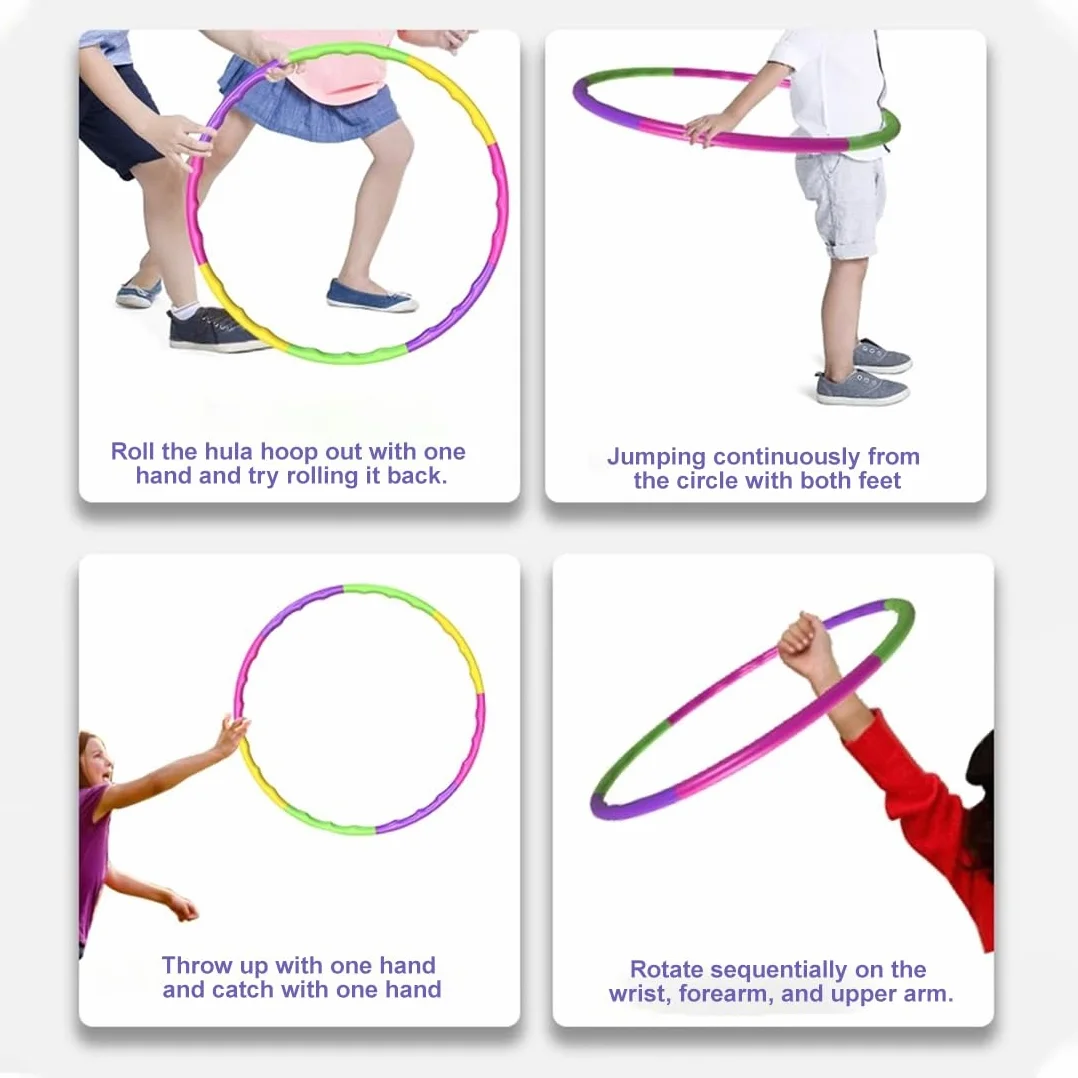 HAGNA Hula Hoop con Peso 8 Parti in Plastica Rimovibile con Corda per Saltare Ginnastica Danza Adulti