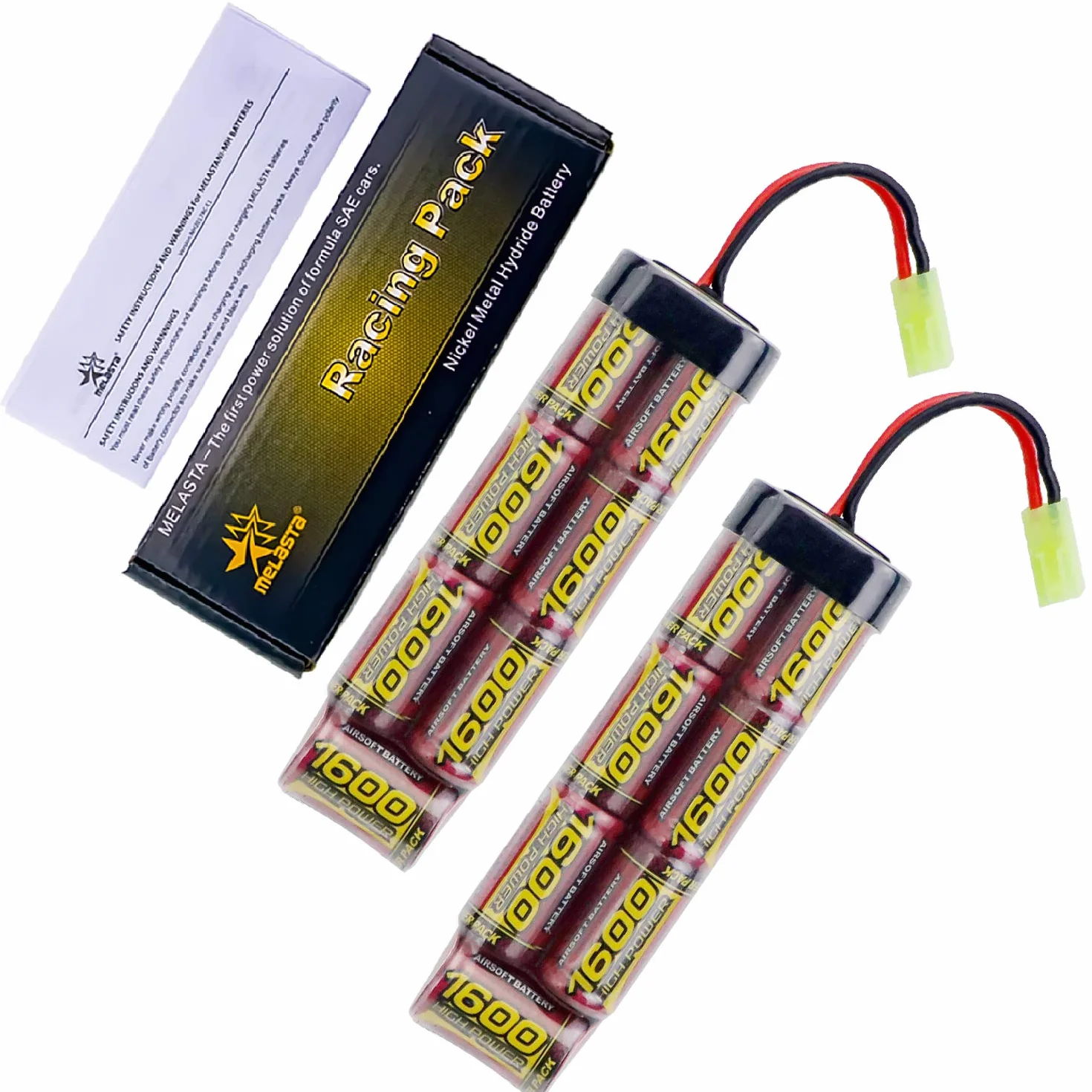 Batteria NiMH 8.4V 1600mAh per Airsoft MP5, M249, G36, M14 - 2 pezzi