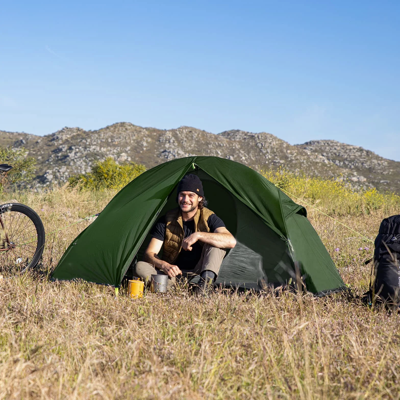 Naturehike Trekking Tenda Ultraleggera 1 Persona 3-4 Stagioni Escursionismo Campeggio