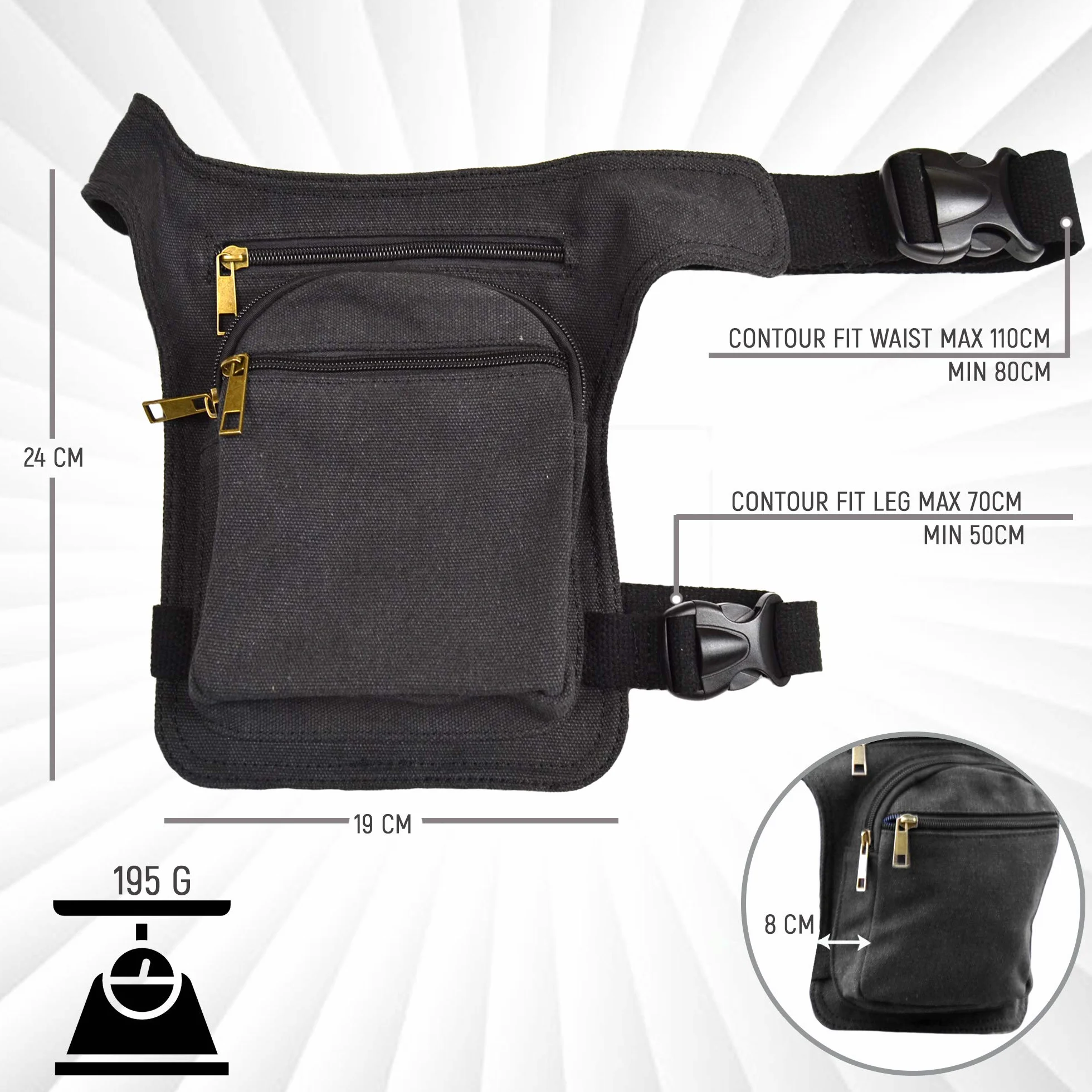 Marsupio da Gamba Tattico Moto Militare Borsello Cintura Porta Cellulare Per Uomo Donna
