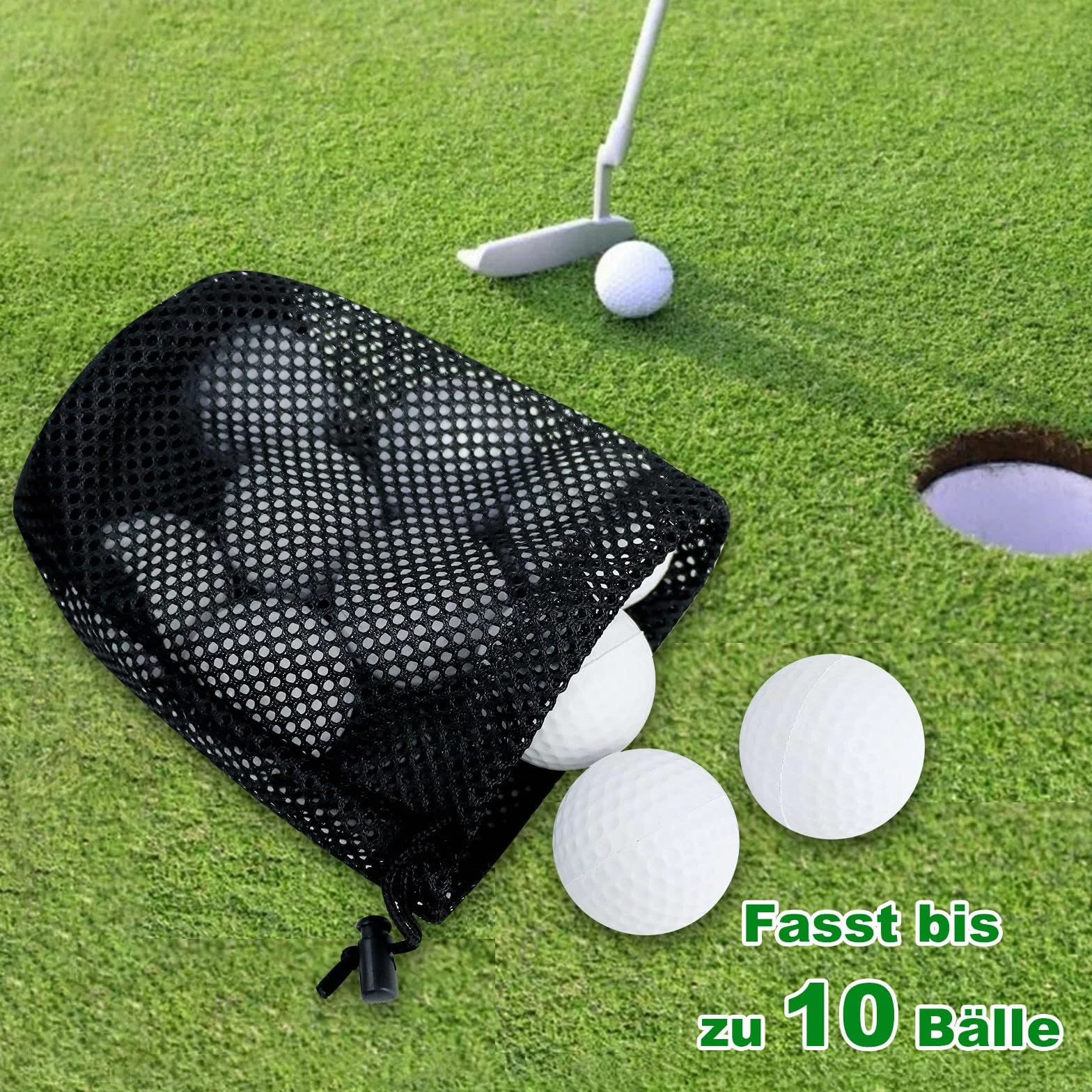 Borsa palline da golf 6 sacchetti rete coulisse portaoggetti sportiva