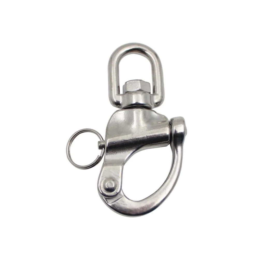 Moschettone a sgancio rapido in acciaio inox 316 70 mm per barca e vela