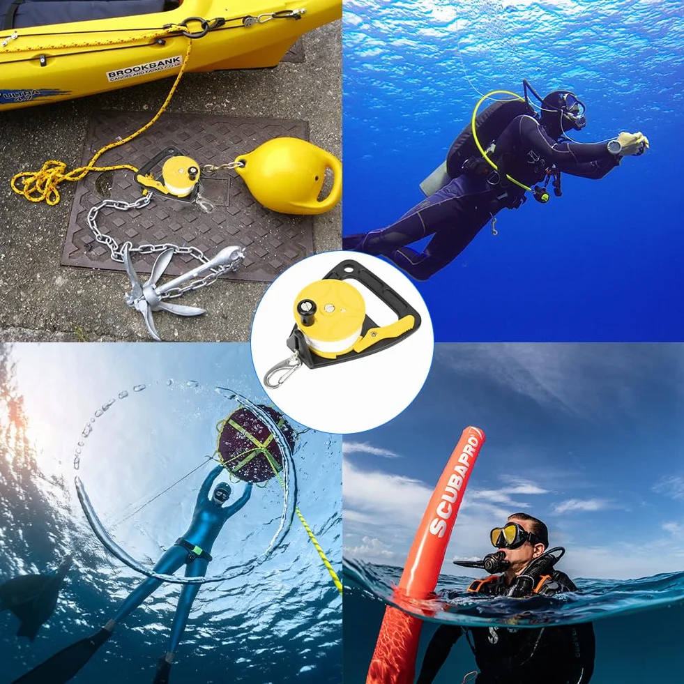 Mulinello da Sub Pesca Subacquea con Maniglia per Immersioni in Acque Profonde