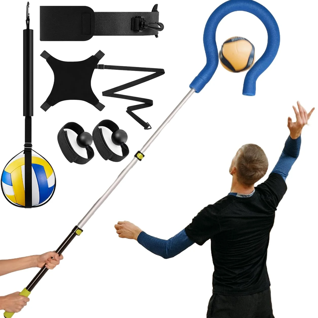 Set di 5 attrezzi da allenamento per pallavolo, attrezzi per allenamento, allenamento e allenamento per pallavolo, attrezzature per la pratica per migliorare il posizionamento e servire i colpi