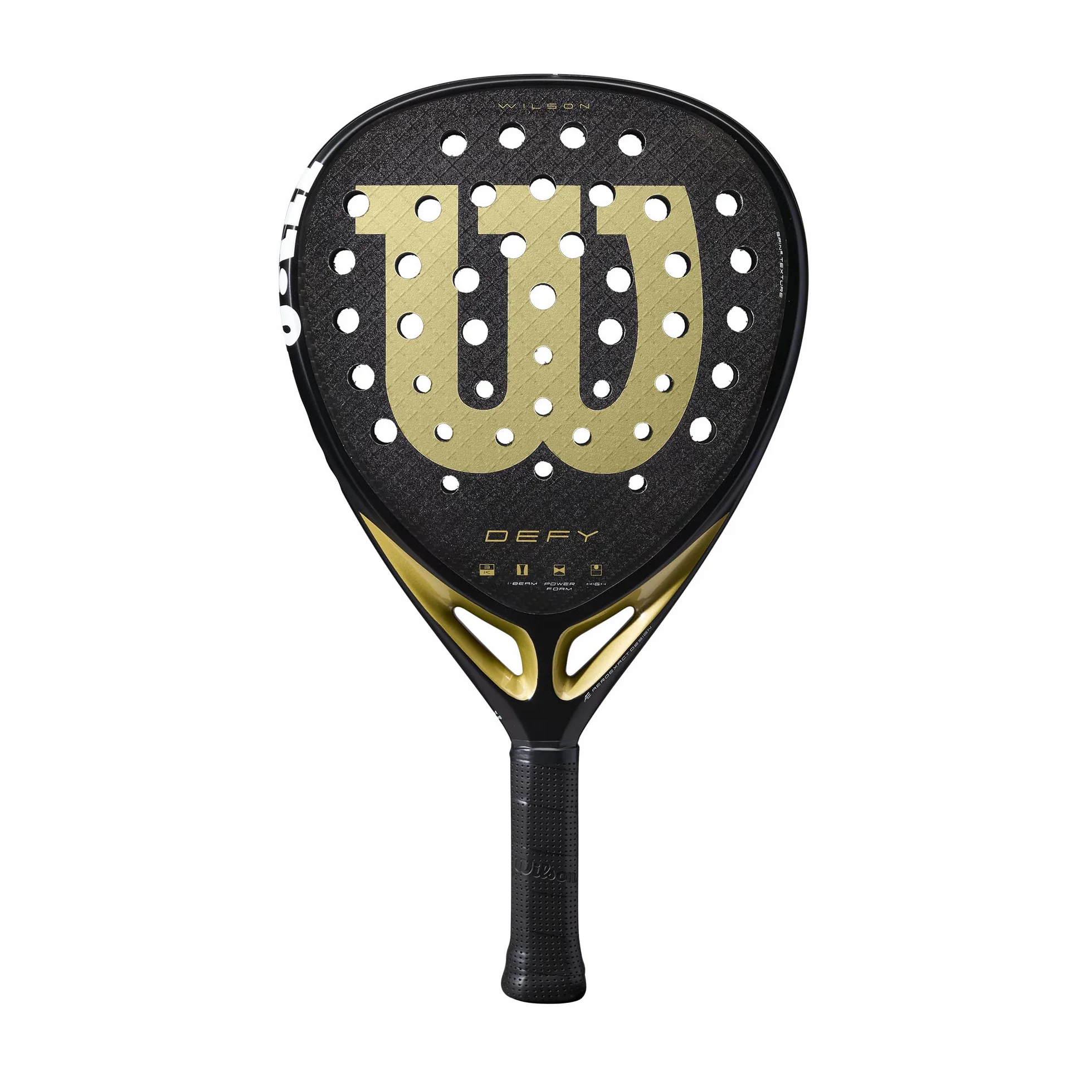 Wilson Racchetta da Padel Defy V1, Telaio Leggero, Design Aerodinamico, Nero/Oro, Misura 2