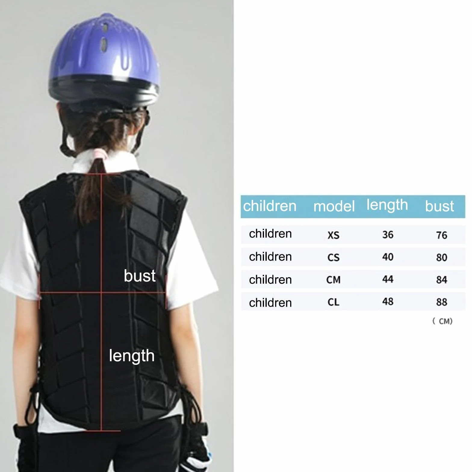 predolo Gilet da Equitazione per Bambini con Chiusura a Cerniera E Imbottitura