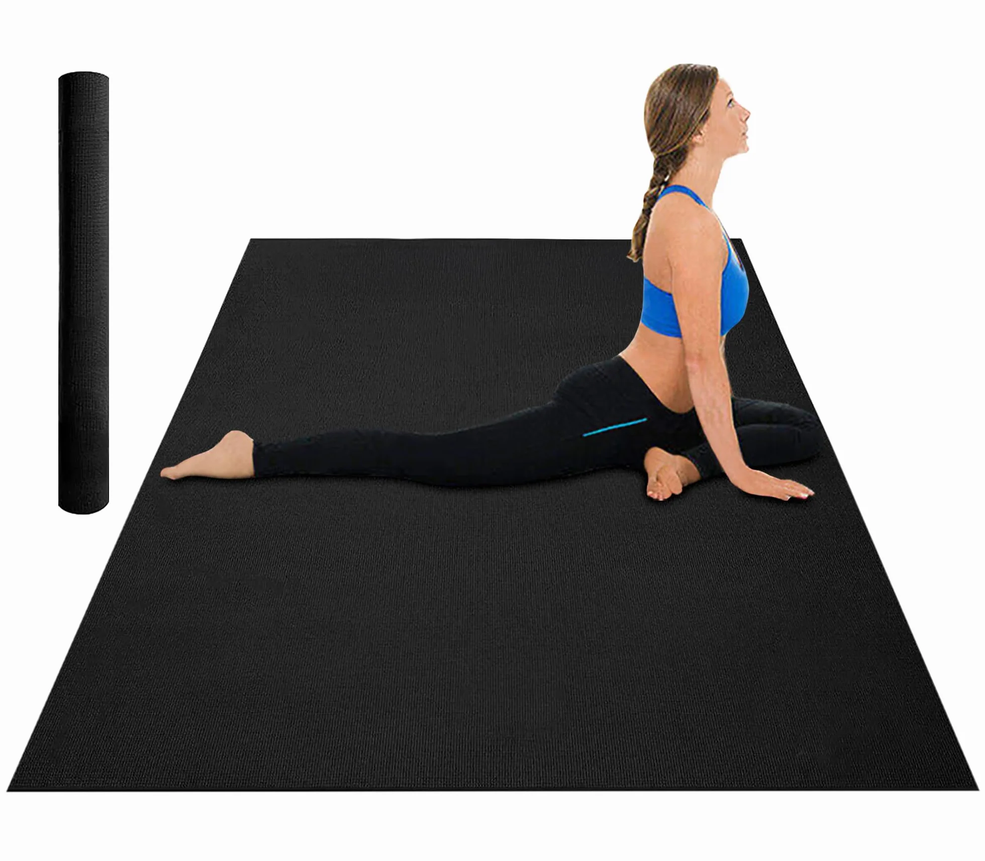 Tappetini YOGA Antiscivolo e Resistente: 120x180 cm + 180x200 cm, Spessore 4 mm - Tappeto Per Esercizi, Allenamento Casa Palestra Materassino Fitness Pilates - In Pvc Arrotolabile Facile Trasporto