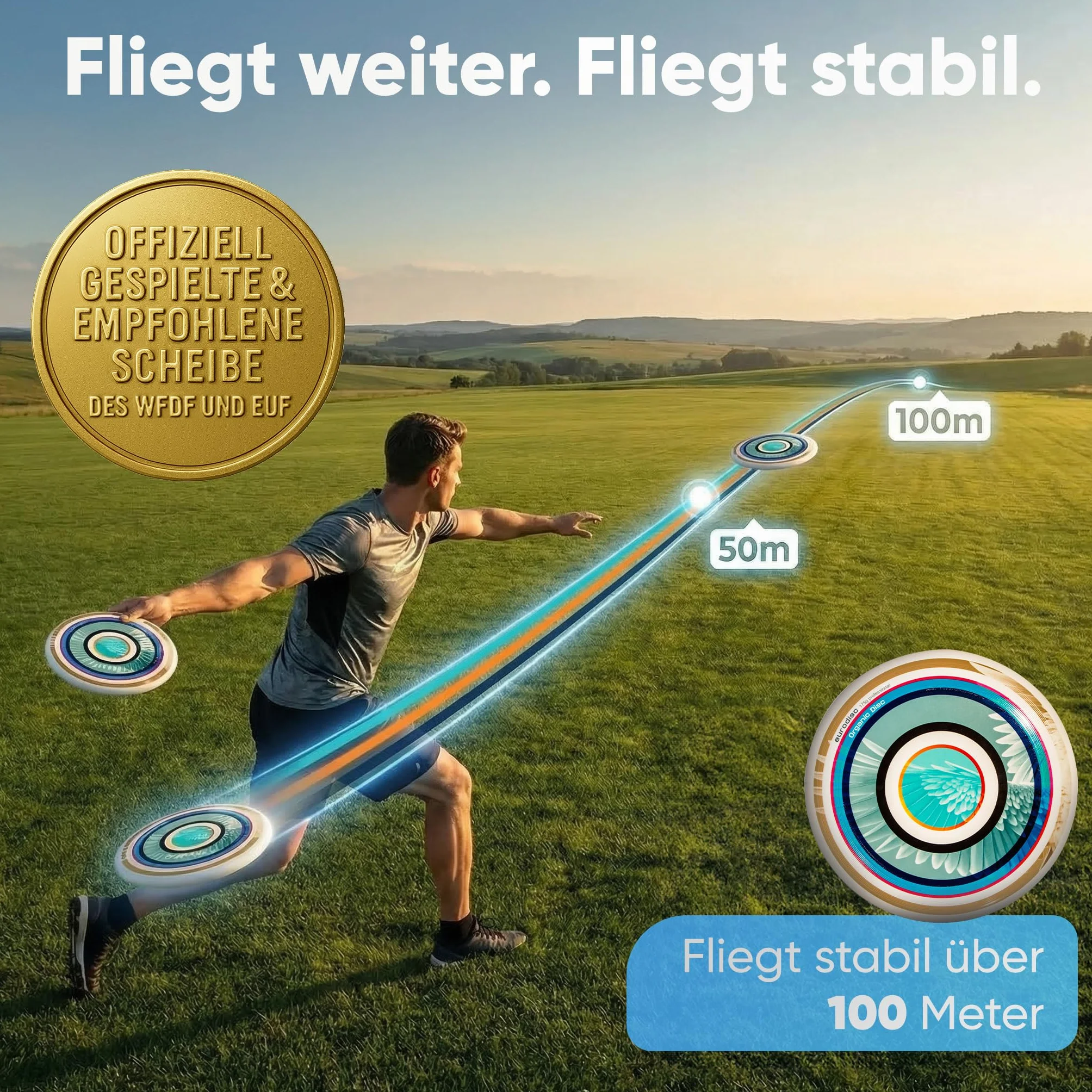 Ultimate Frisbee 175 g Disco da Competizione Traiettoria Stabile Oltre 100 m Design Aerodinamico