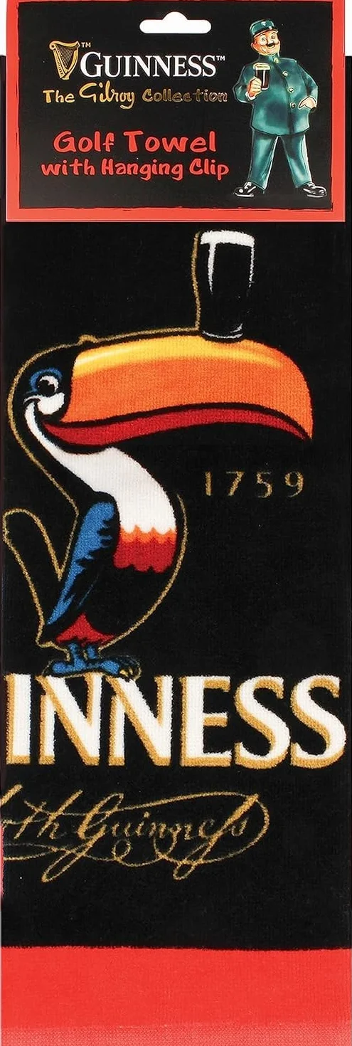 Guinness Asciugamano da golf Toucan con clip
