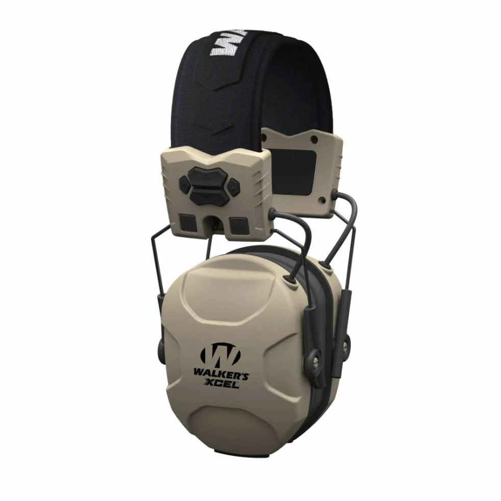 WALKER'S XCEL - Paraorecchie elettronico digitale da 26 dB NRR, protezione dal rumore, per riprese acustiche, 2 batterie AAA, XCEL 100, taglia unica