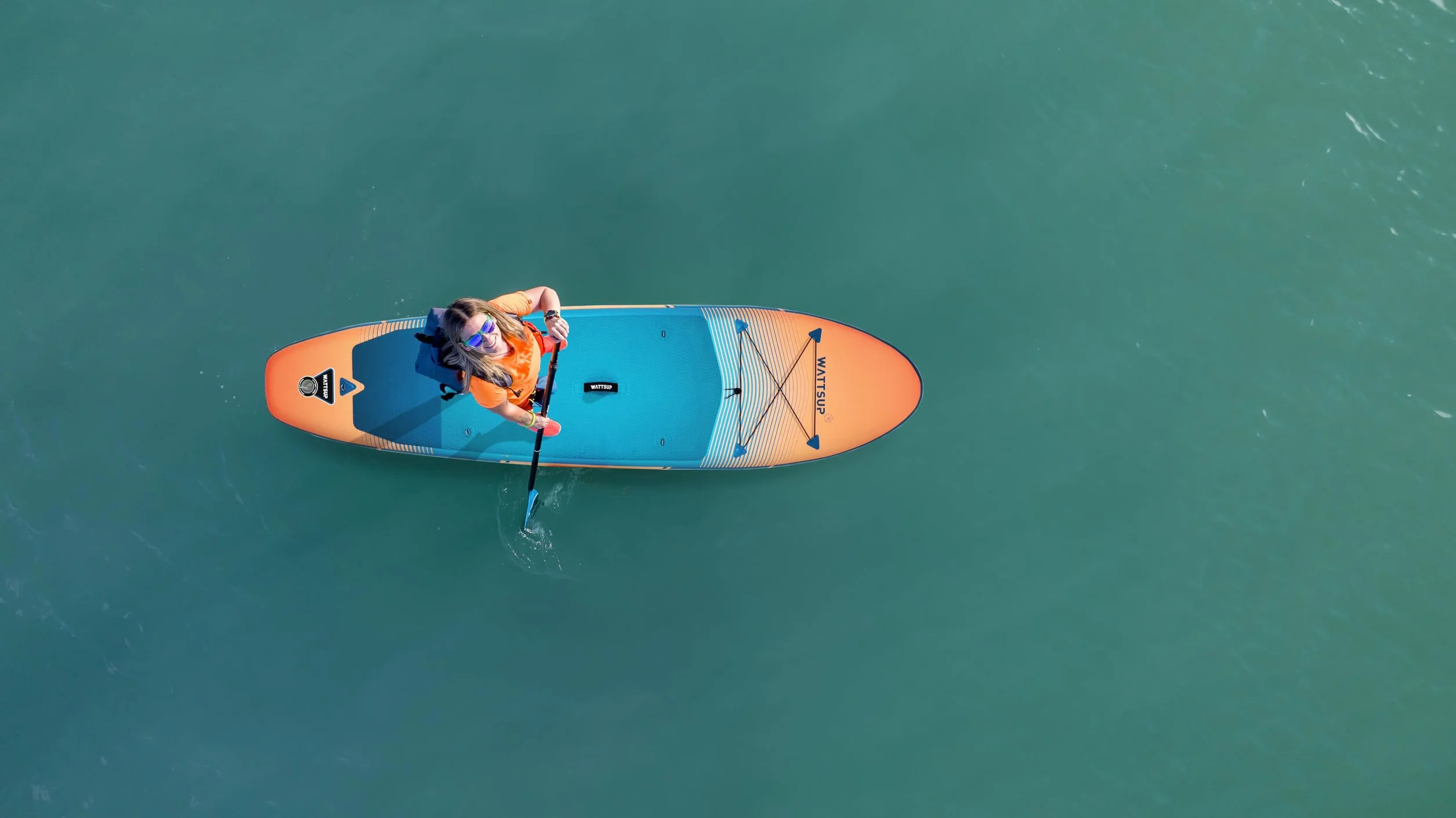 Wattsup - SUP Stand Up Paddle gonfiabile - Gamma First - Dropstitch - Pacchetto completo: Pagaia, Leash, Pompa, Borsa da trasporto