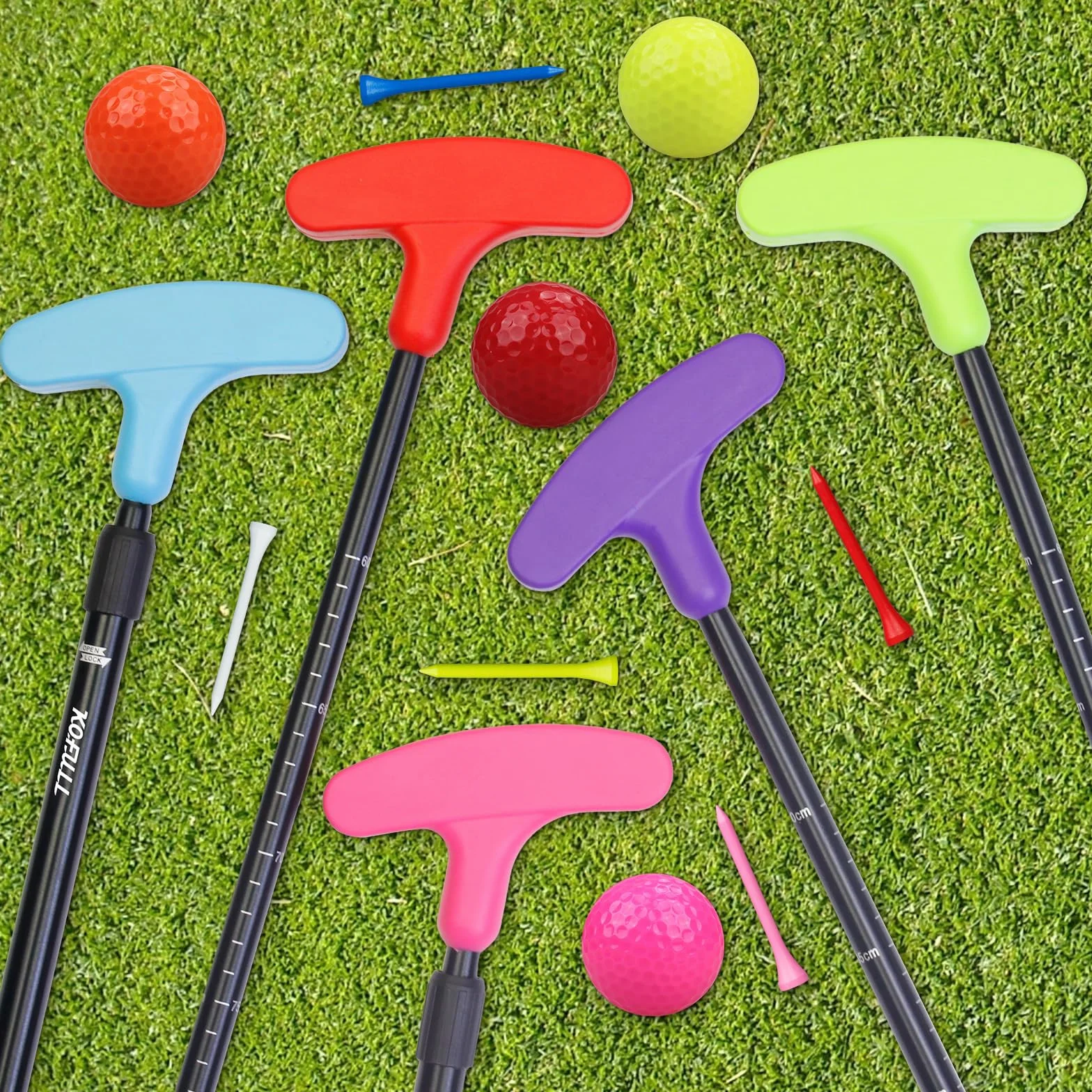 KOFULL Putter da golf bidirezionali Confezione da 5 Lunghezza regolabile