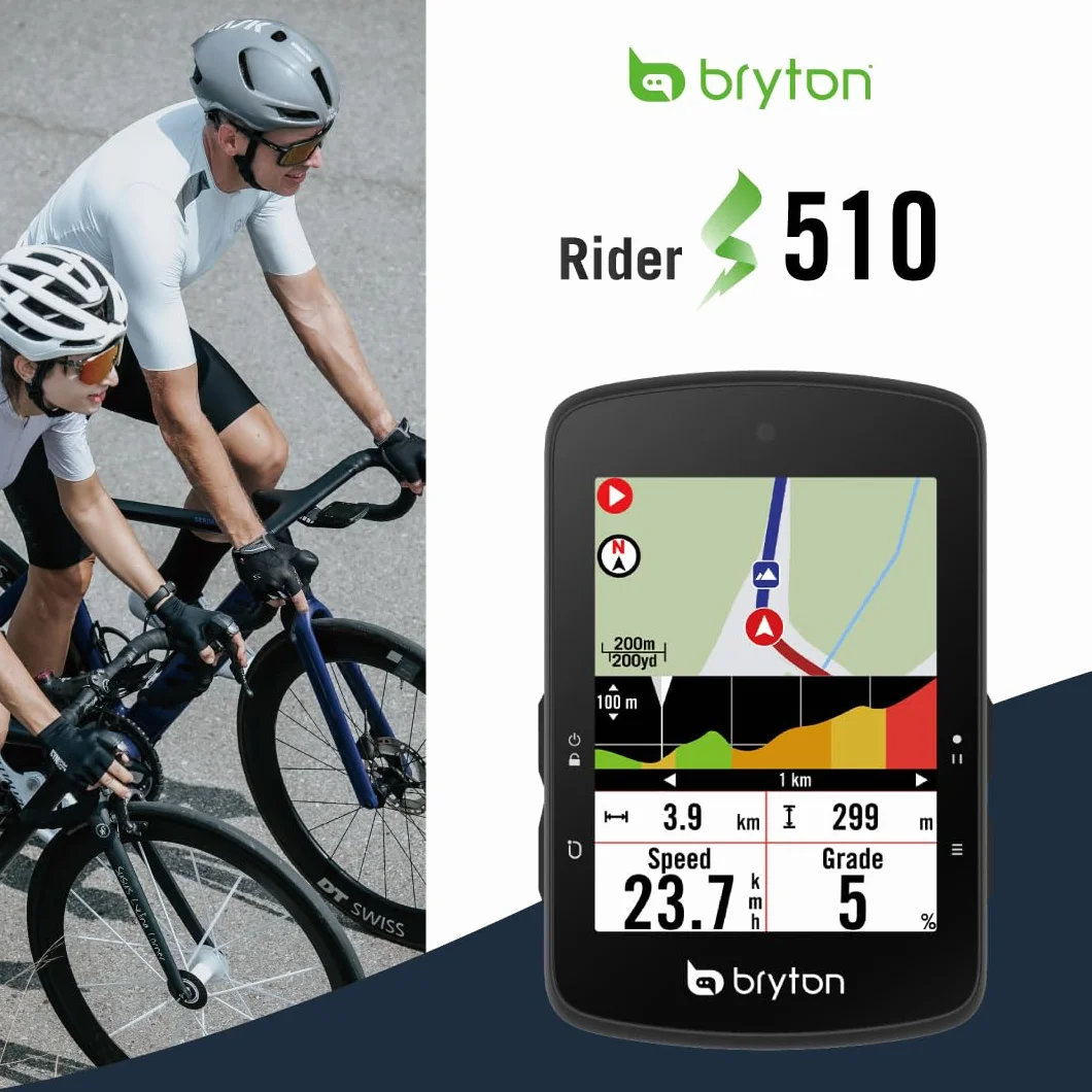 Bryton Rider S510 GPS Bike Computer 2.8" Touchscreen LCD, Offline USA Map, Bike Radar Compatible, 30h Battery, Waterproof