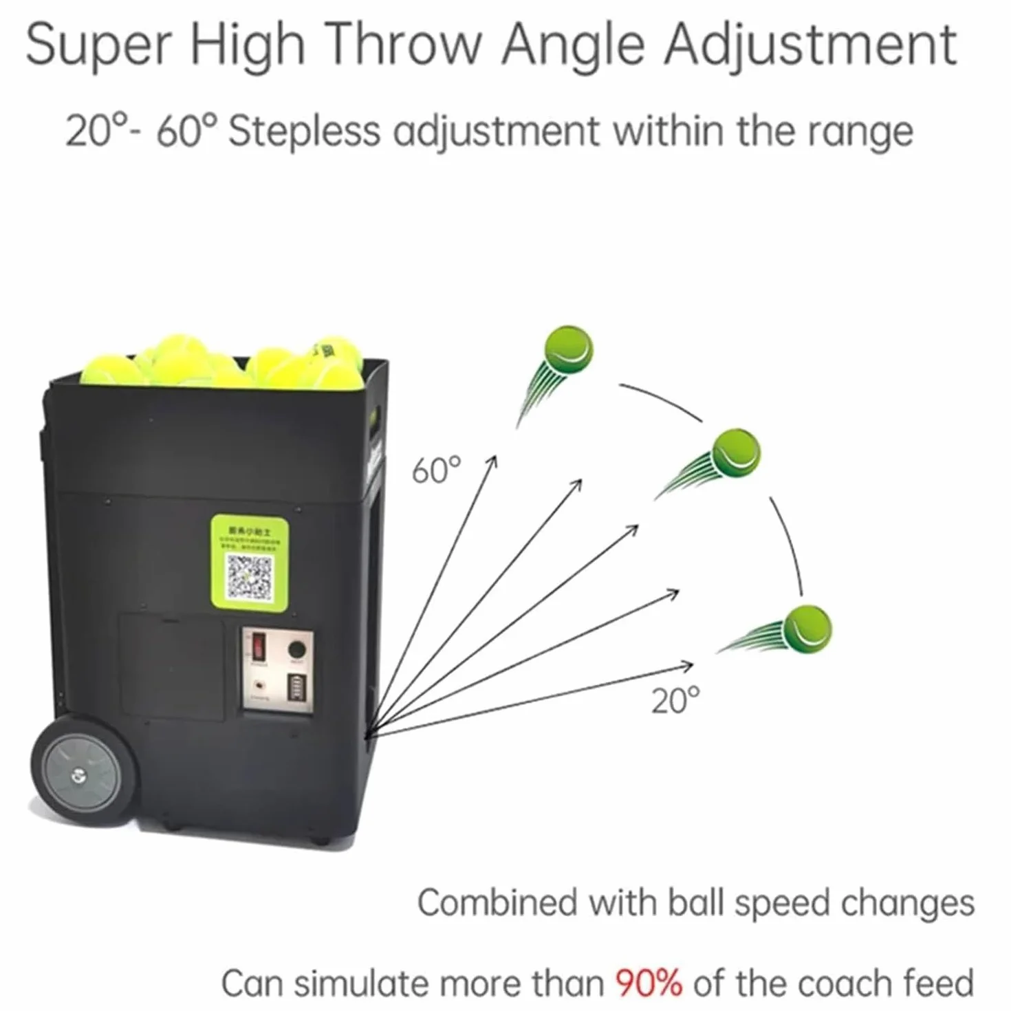 Macchina Lanciapalle Tennis Portatile Automatica Intelligente con Telecomando e App