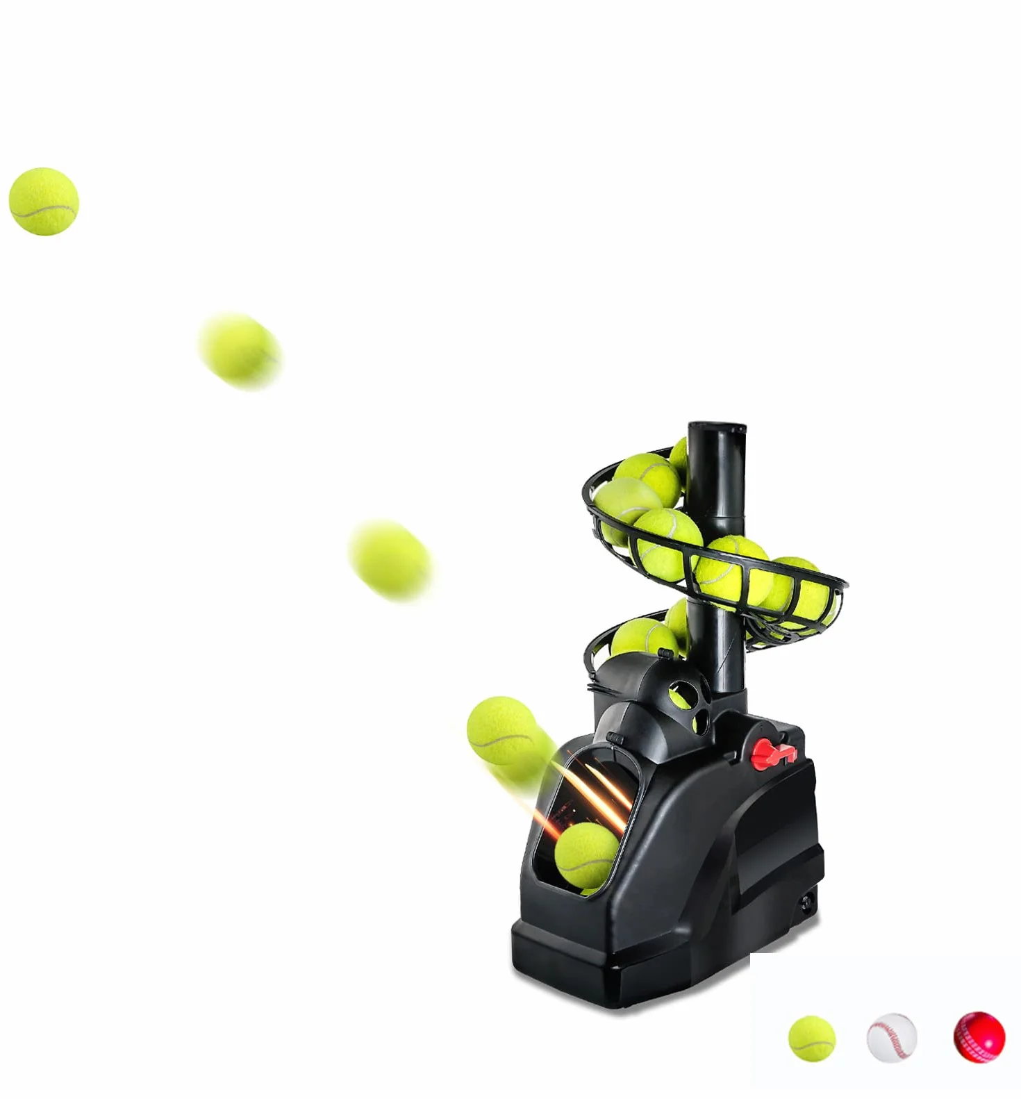 Tennis Trainer Maszyna z 10 Piłkami, Samodzielny Trening, AC i Bateria USB